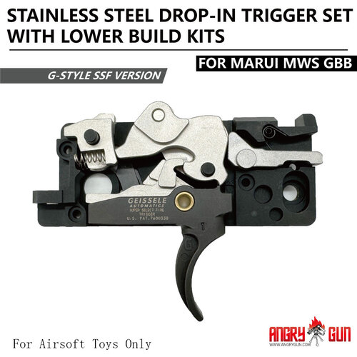 AngryGun MWS Stainless Steel Drop-In Trigger Set with Lower Build Kits - G-Style SSF Version