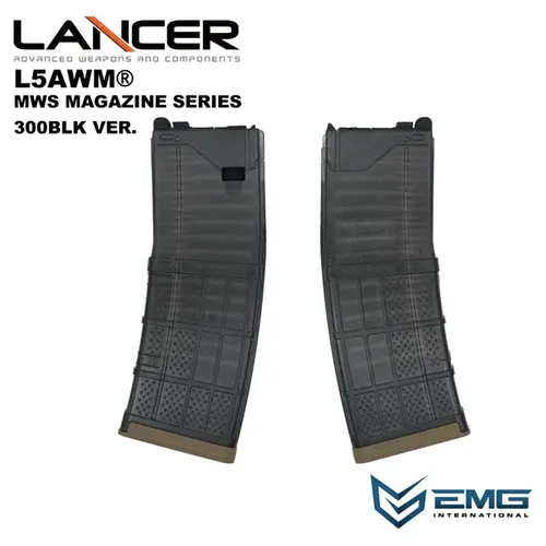 AngryGun EMG Lancer Systems Licensed L5AWM v2 Mws Magazine - 300BLK Transluced Smoke
