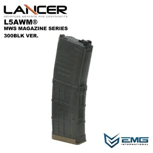 AngryGun EMG Lancer Systems Licensed L5AWM v2 Mws Magazine - 300BLK Transluced Smoke