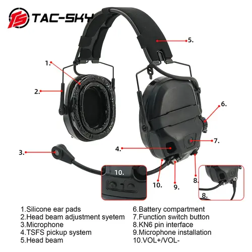 Tac-Sky AMP Headset - Black