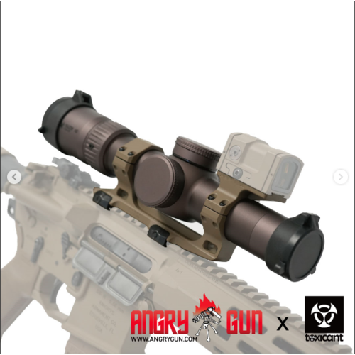 AngryGun Short dot Toxicant RZ HD3. 1-10 x 24 FPP con Montura Estilo AUS Angrygun de 34mm 1.54"+ Montura ACRO P1/P2 (Edicion Limitada) - FDE