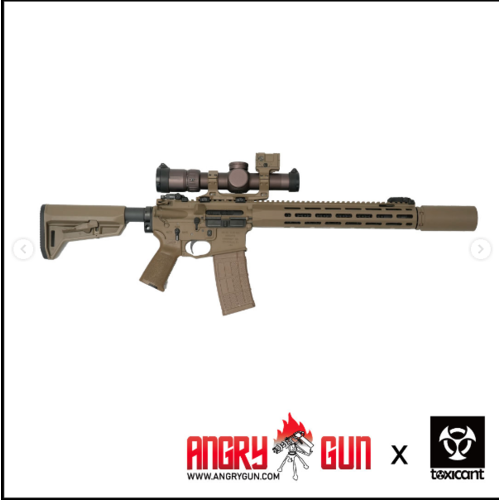 AngryGun Short dot Toxicant RZ HD3. 1-10 x 24 FPP con Montura Estilo AUS Angrygun de 34mm 1.54"+ Montura ACRO P1/P2 (Edicion Limitada) - FDE