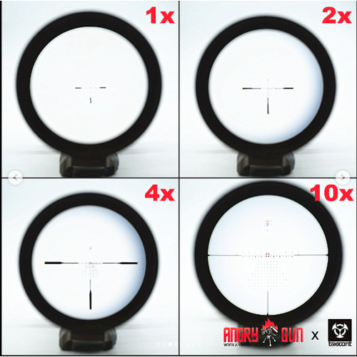 AngryGun Short dot Toxicant RZ HD3. 1-10 x 24 FPP con Montura Estilo AUS Angrygun de 34mm 1.54"+ Montura ACRO P1/P2 (Edicion Limitada) - FDE