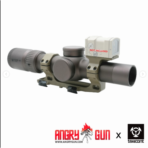AngryGun Short dot Toxicant RZ HD3. 1-10 x 24 FPP con Montura Estilo AUS Angrygun de 34mm 1.54"+ Montura ACRO P1/P2 (Edicion Limitada) - FDE