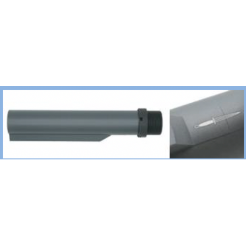 AngryGun Mil-Spec CNC 6 Position buffer tube - Marui MWS Version - Cerakote Grey - With Royal Marines Commando Dagger Logo AngryGun Mil-Spec CNC 6 Position buffer tube - Marui MWS Version - Cerakote Grey - With Royal Marines Commando Dagger Logo