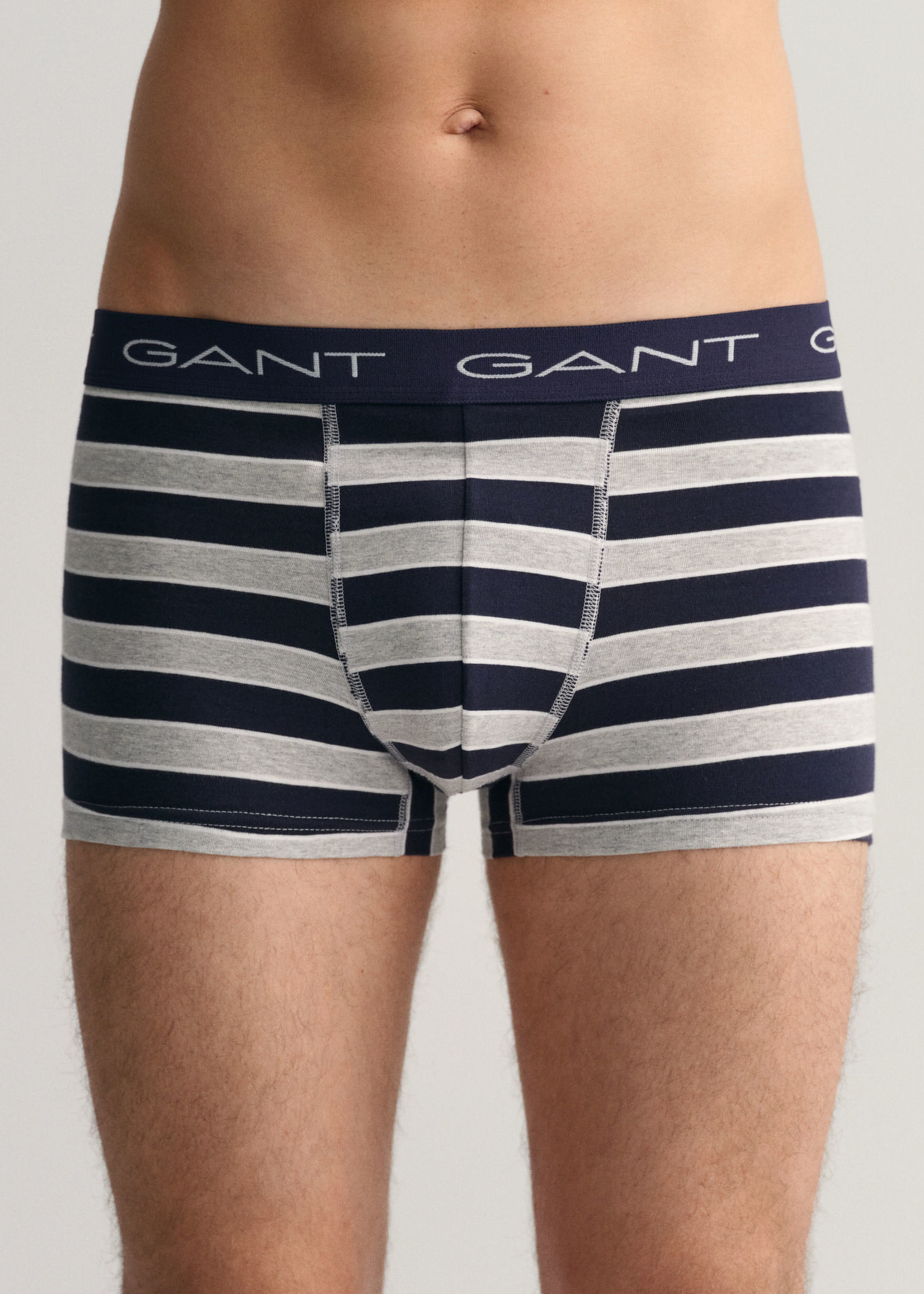 GANT 3-Pack Block Stripe Trunks - Light Grey Melange