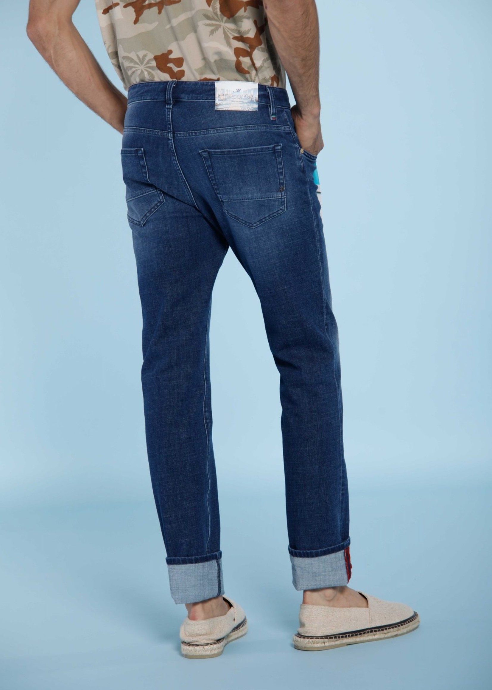 MASON'S Harris 5 poches en denim stretch bleu coupe slim