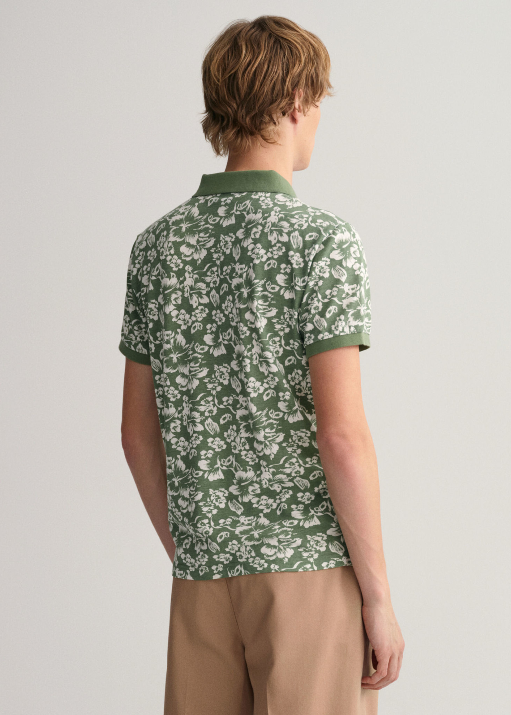 GANT Polo en coton piqué à imprimé floral - Kalamata Green
