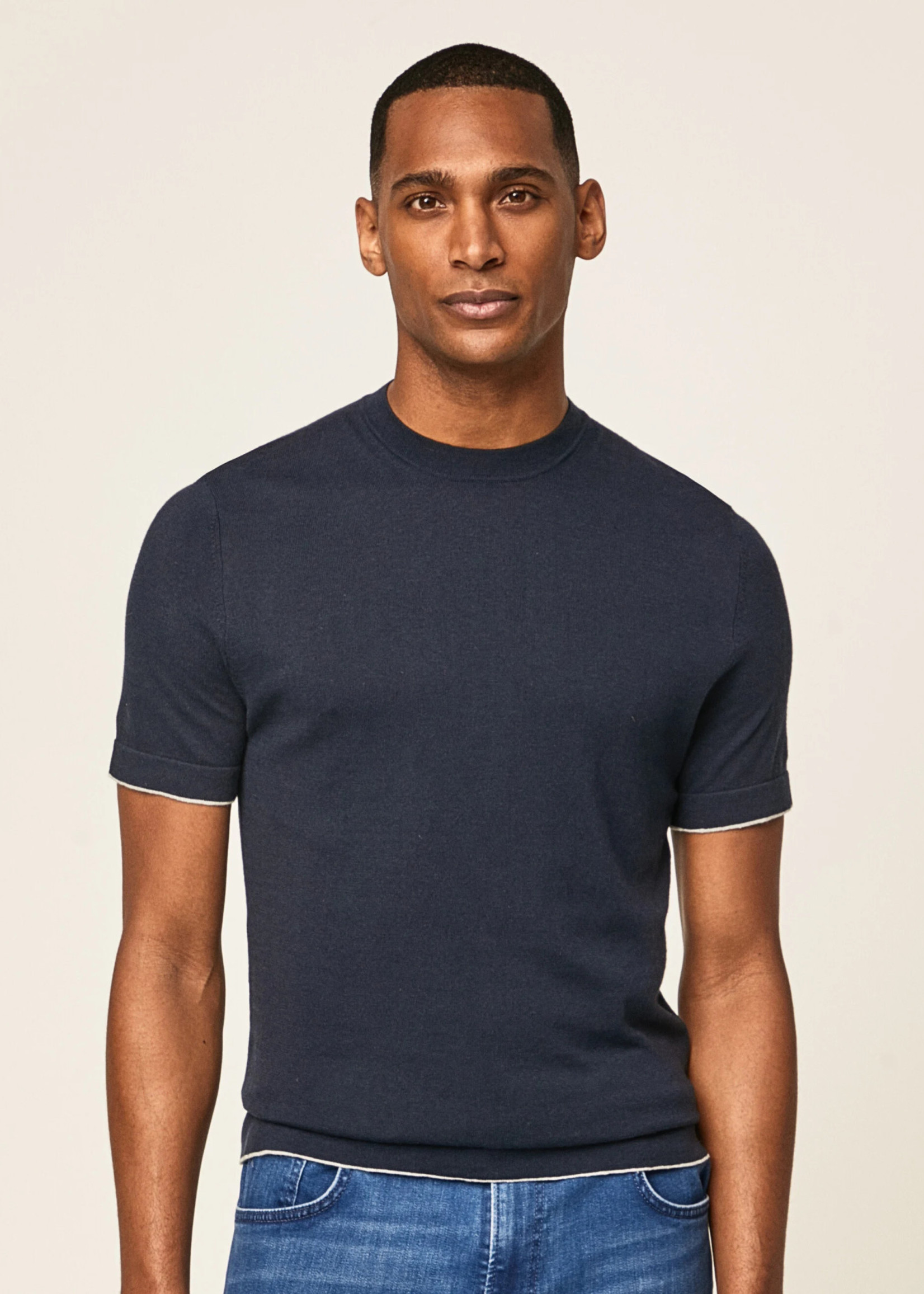 HACKETT Knit T-Shirt - Navy