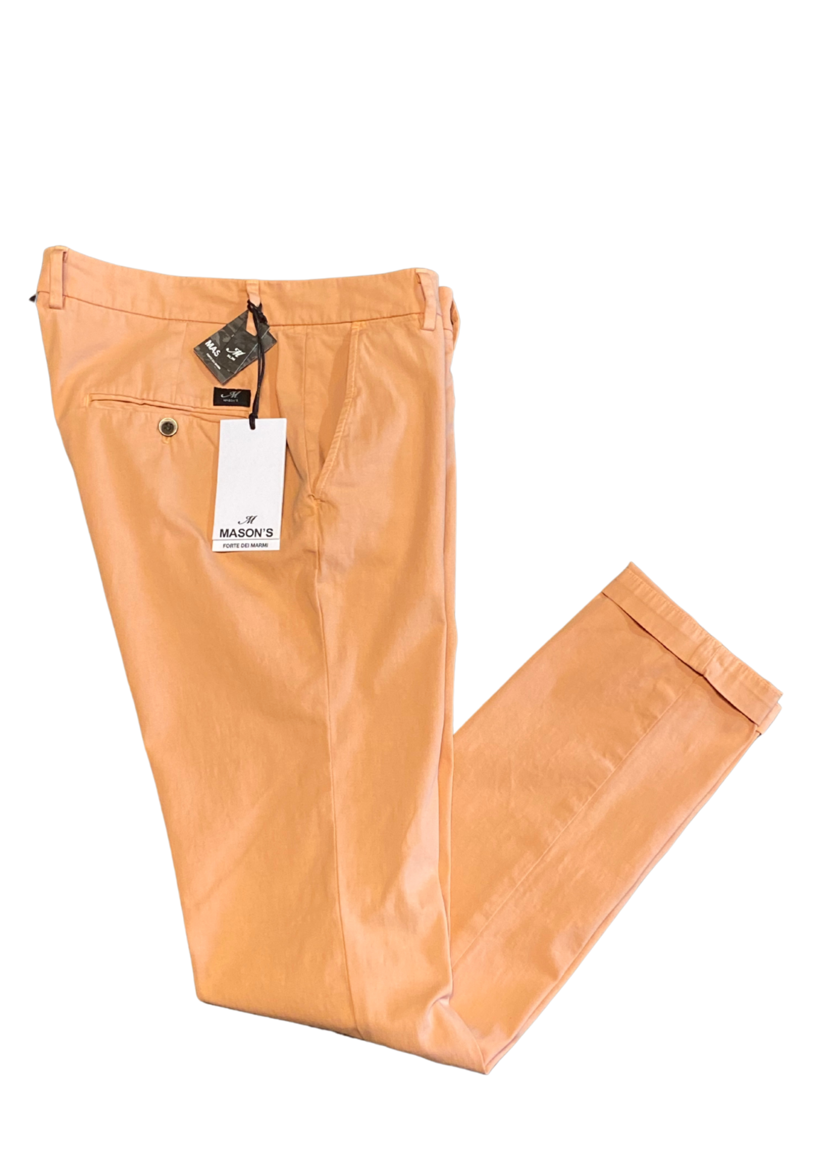 MASON'S Torino Style man chino pants in stretch satin Slim fit - Apricot