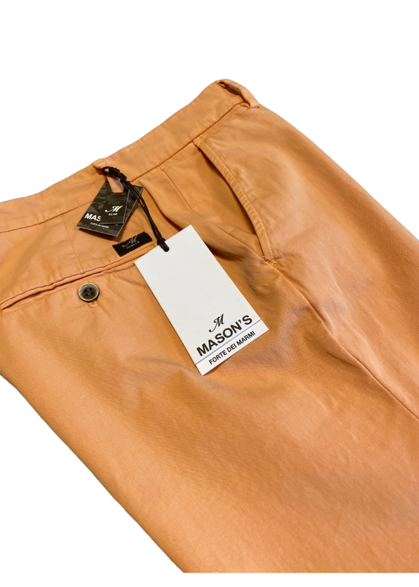 MASON'S Torino Style Pantalon chino homme en satin stretch Slim fit - Abricot