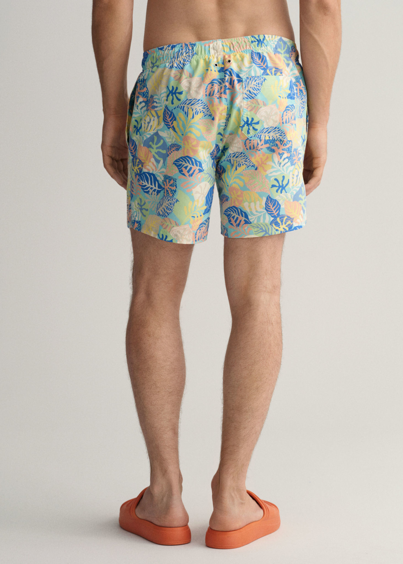 GANT Classic Fit Tropical Print Swim Shorts - Lagoon