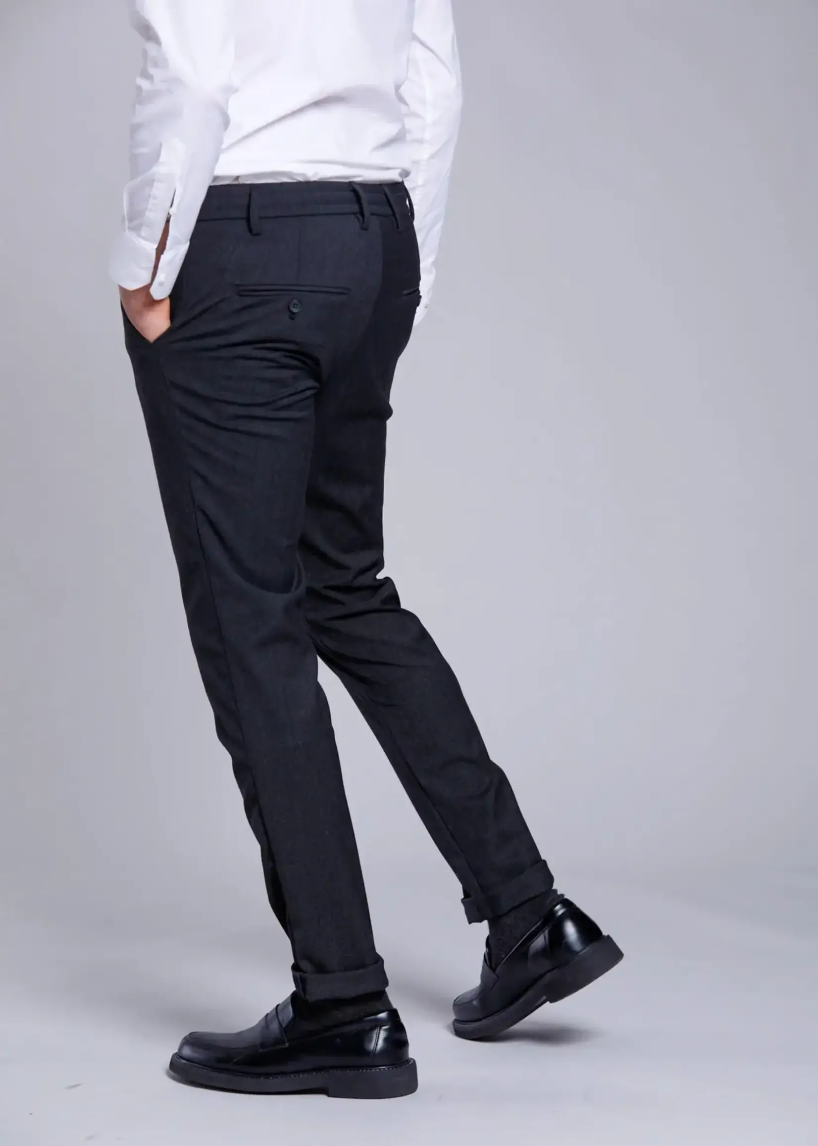 MASON'S Milano Jogger pantalon chino homme en laine unie extra slim - Bleu foncé