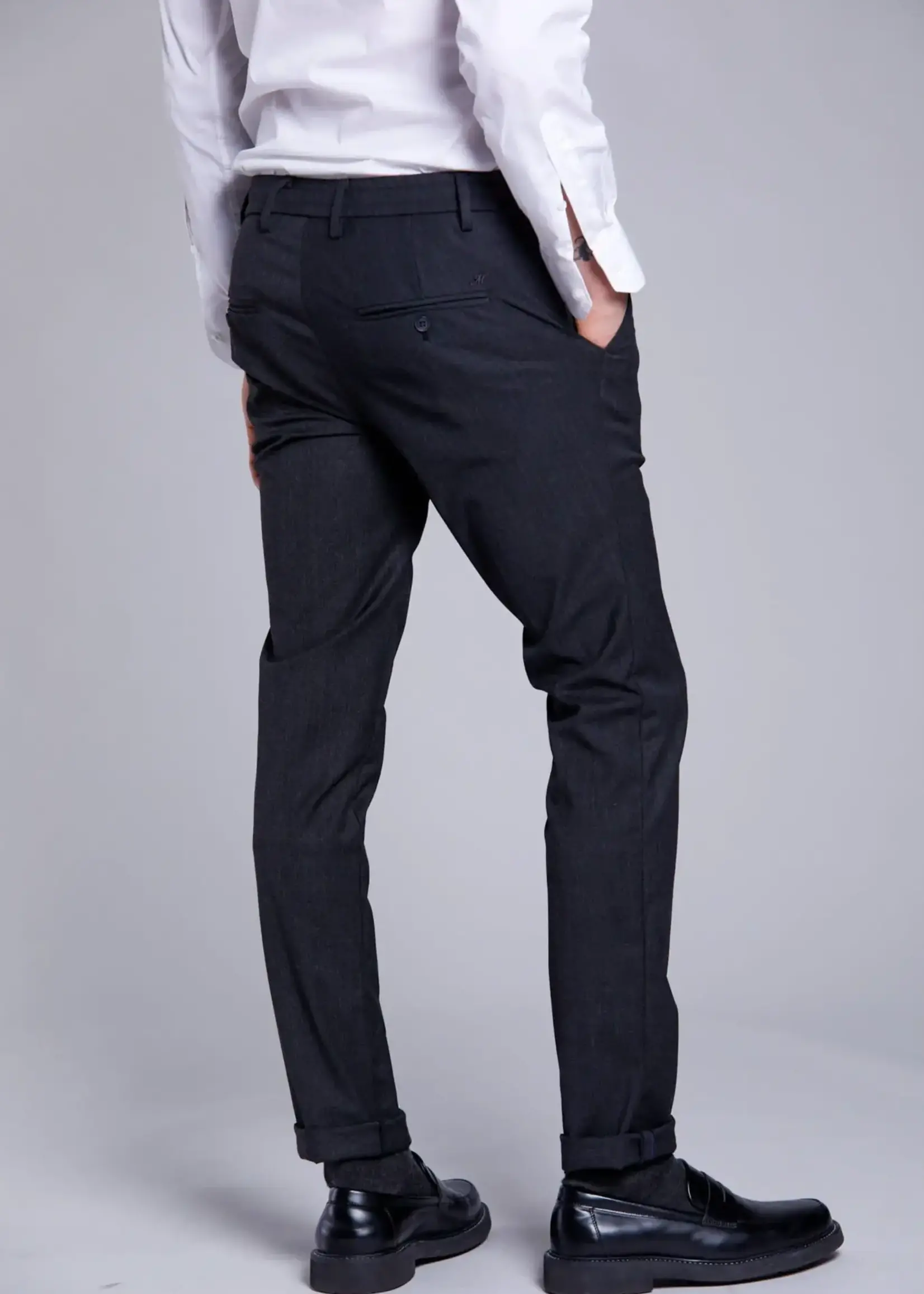 Milano Jogger Pantalon chino homme en laine unie extra slim