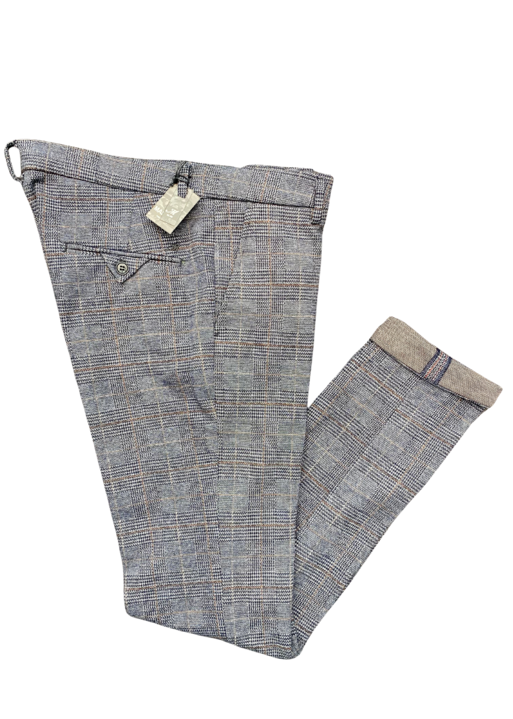 MASON'S Torino Style man chino pants in galles patterned jersey slim - Dark grey