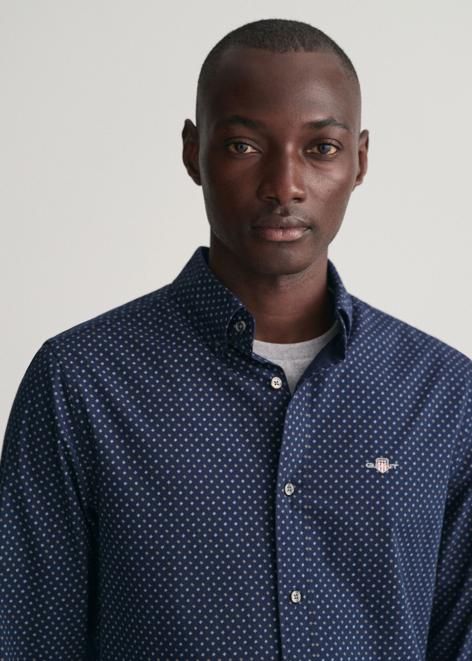 GANT Chemise à petit imprimé regular fit - Marine