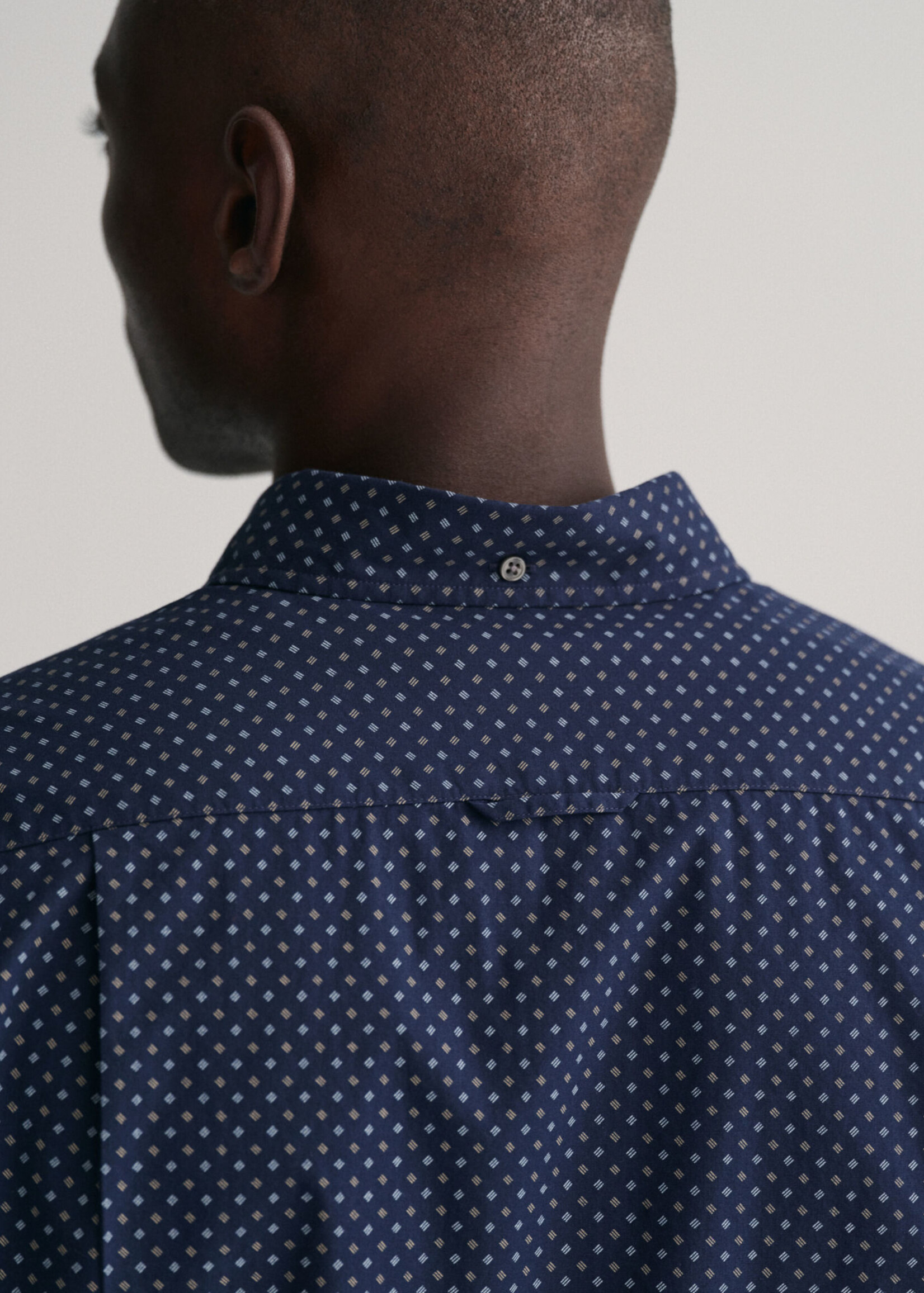 GANT Regular Fit Micro Print Shirt - Marine