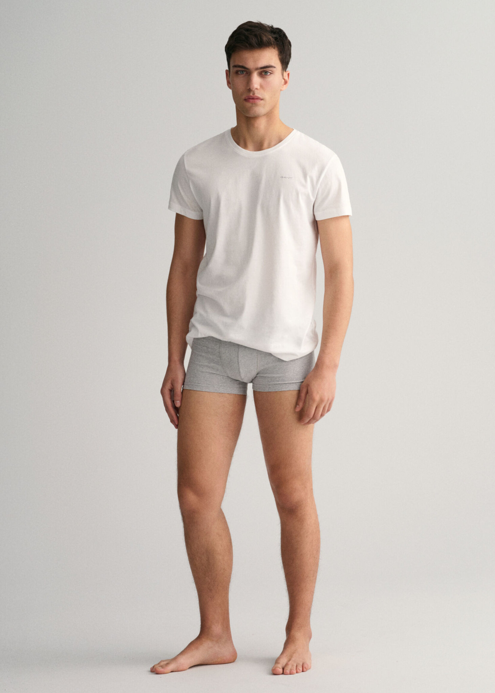 GANT Set van drie basic boxershorts - Light Grey Melange