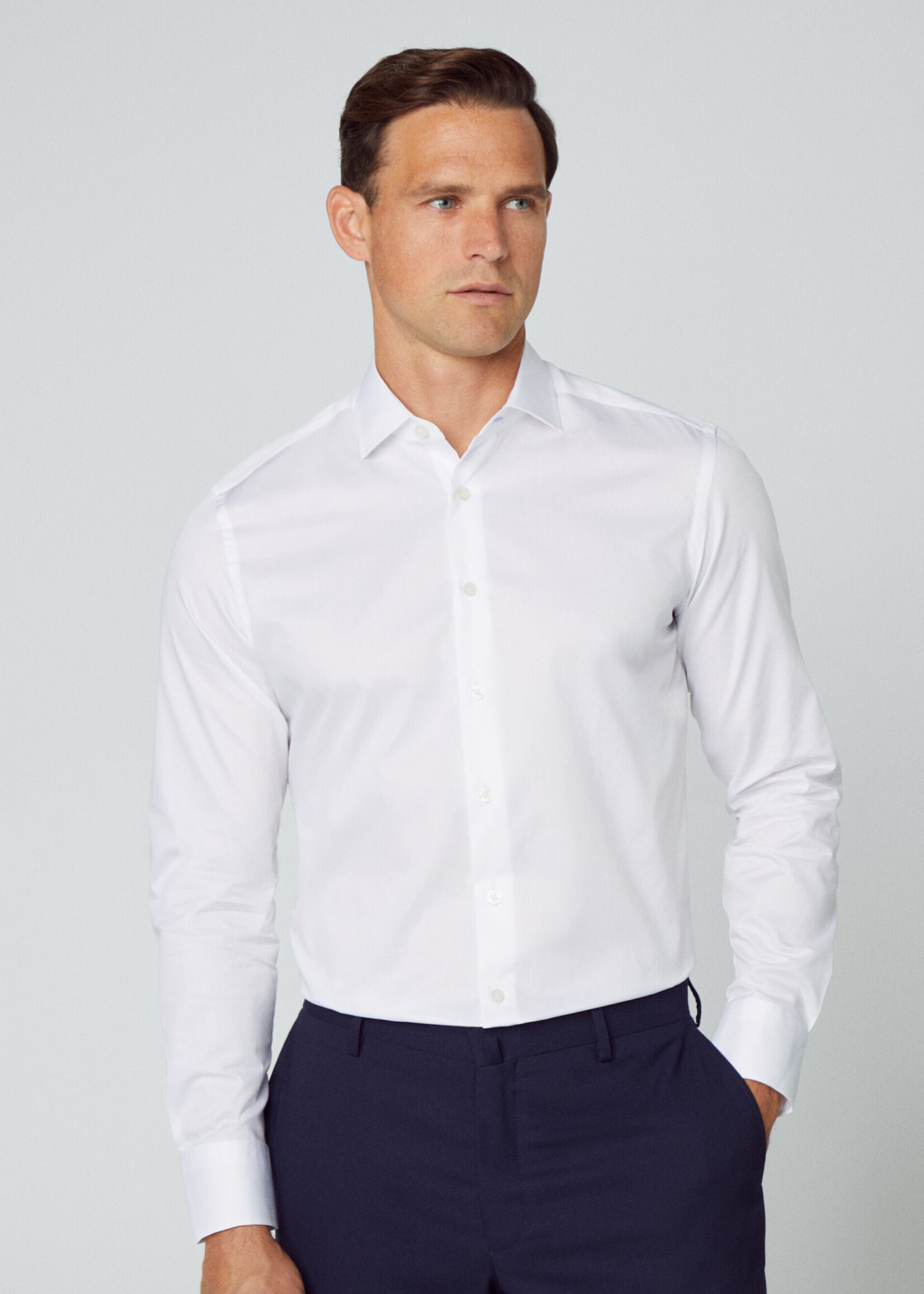 HACKETT Chemise slim en twill de coton - White