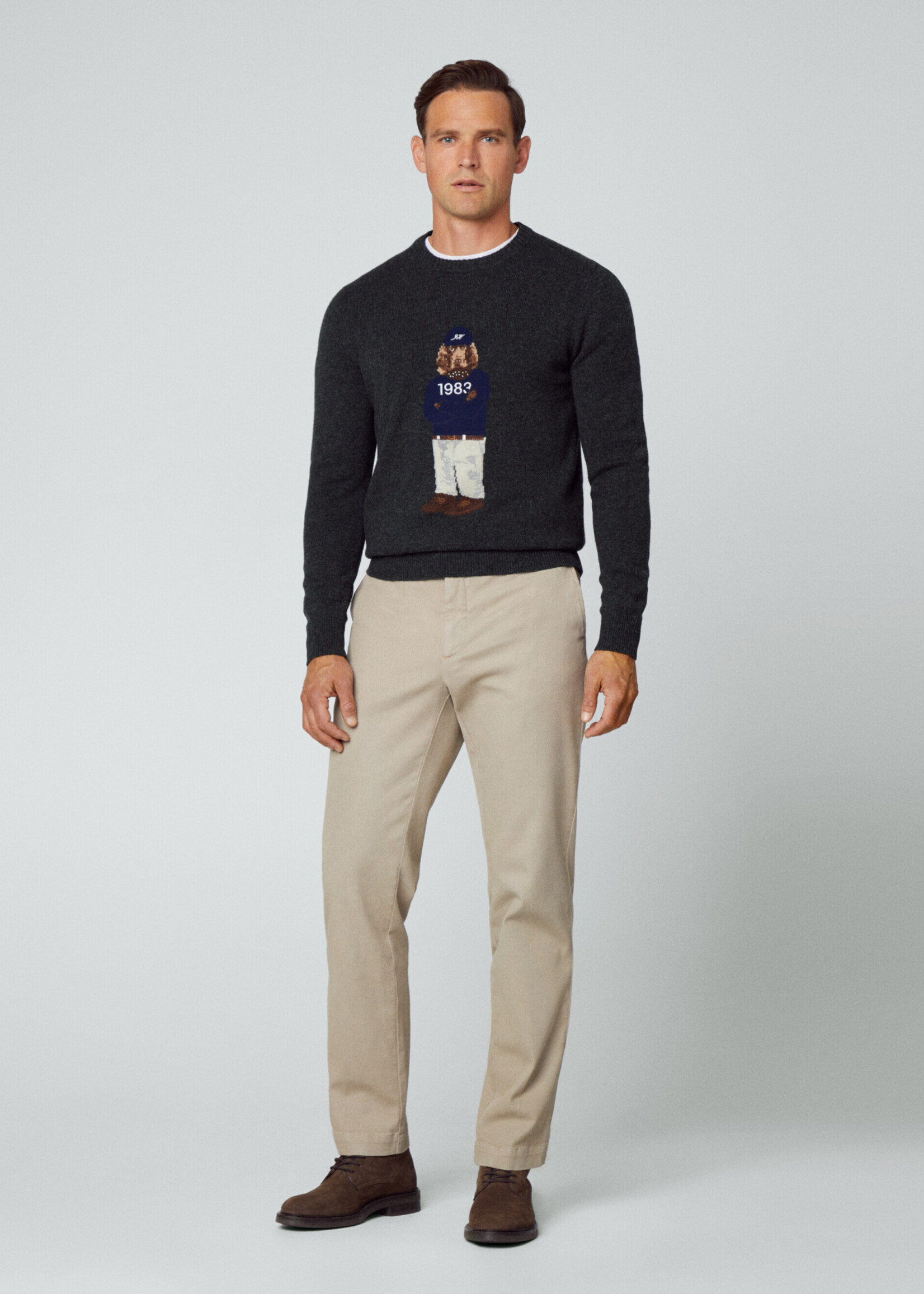 HACKETT Merino Wool Jumper - Charcoal