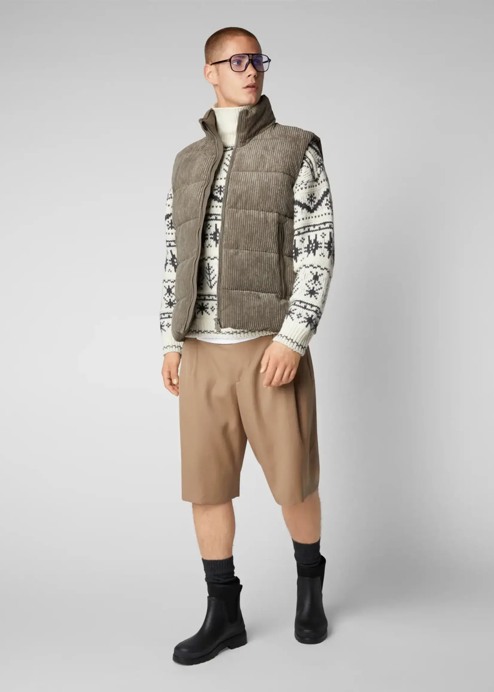 SAVE THE DUCK Man's Quilted Gilet EURYOPS - Mud Grey