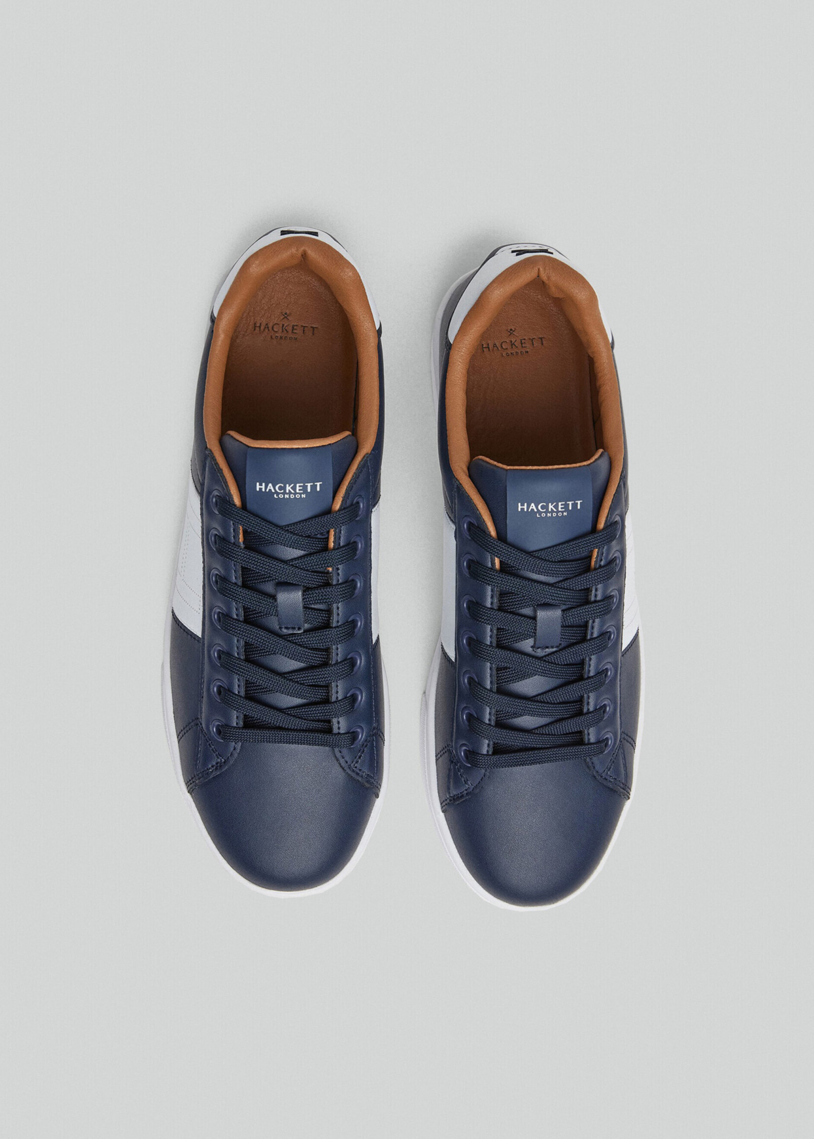 HACKETT Microperforated LeatherTrainers - Navy