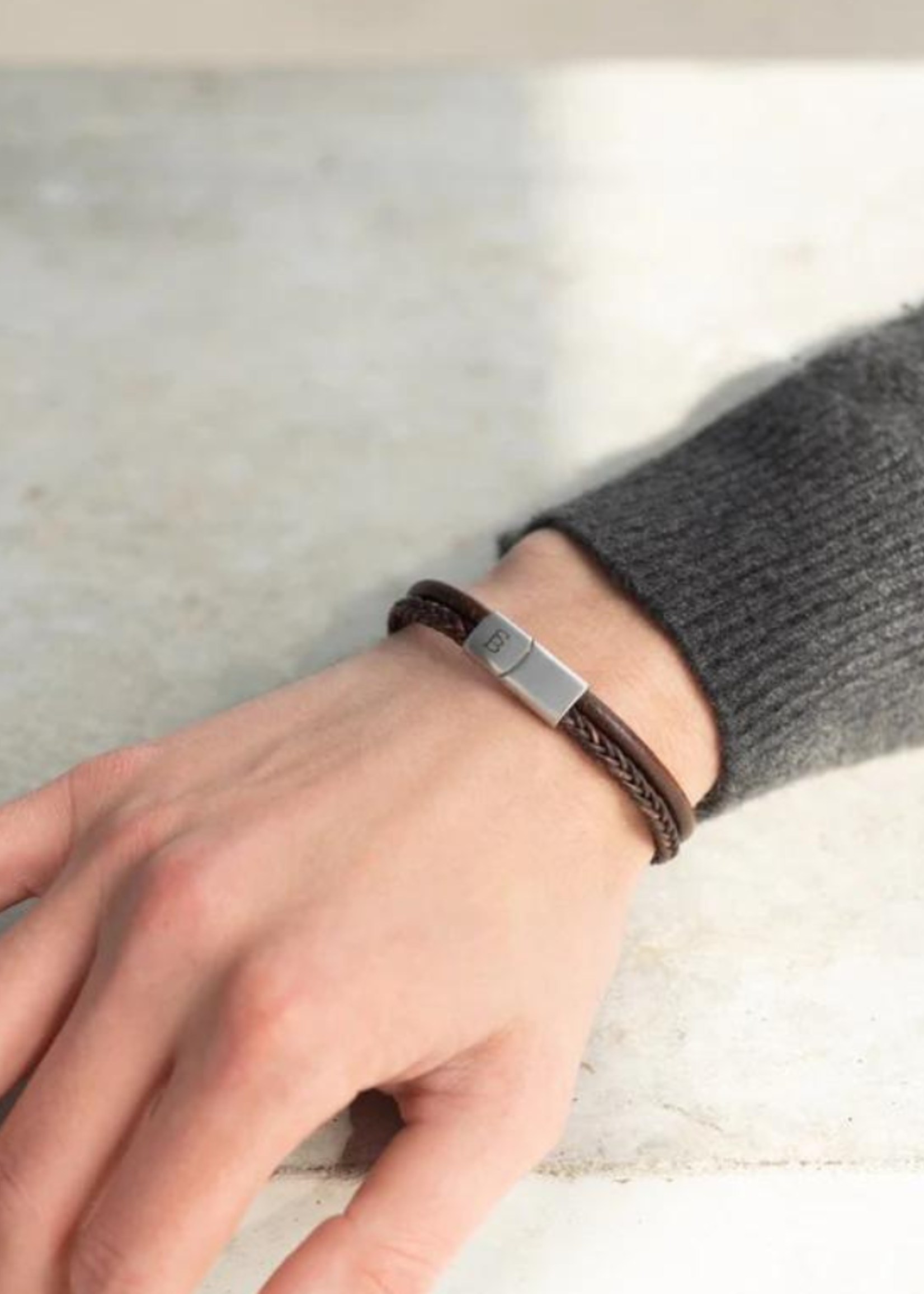 STEEL & BARNETT Leather Bracelet DENBY - Brown