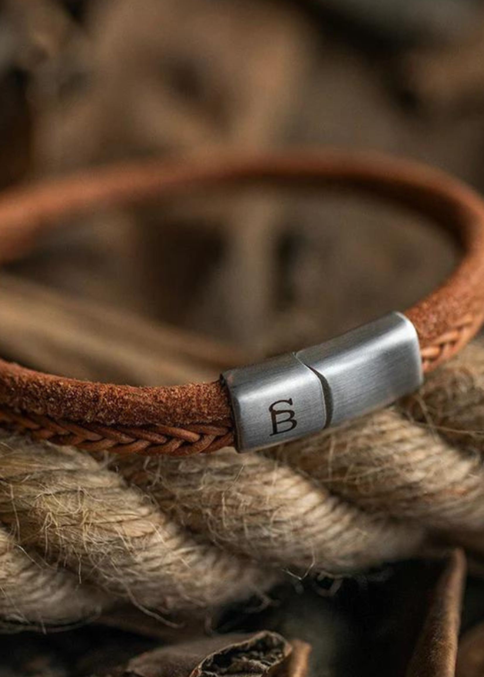 STEEL & BARNETT Bracelet en cuir DENBY - Camel