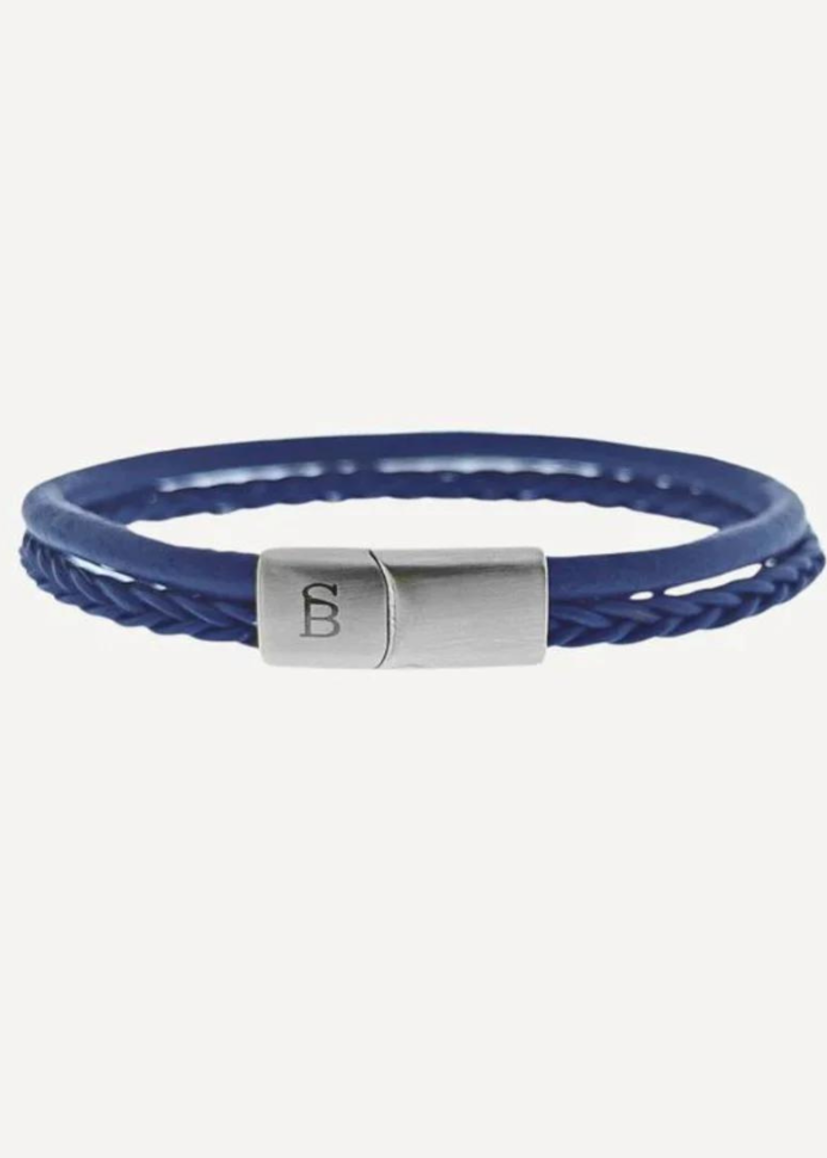 STEEL & BARNETT Leather Bracelet DENBY - Jeans Blue