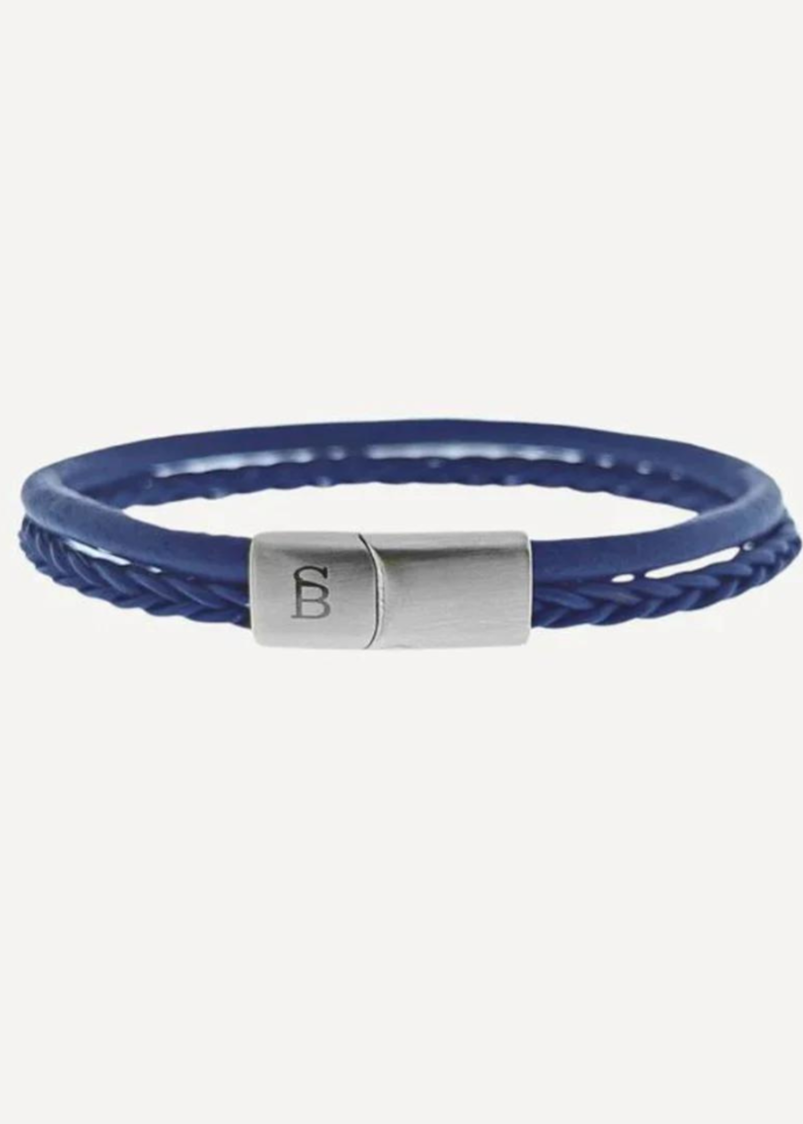STEEL & BARNETT Leren armband DENBY - Jeans Blue