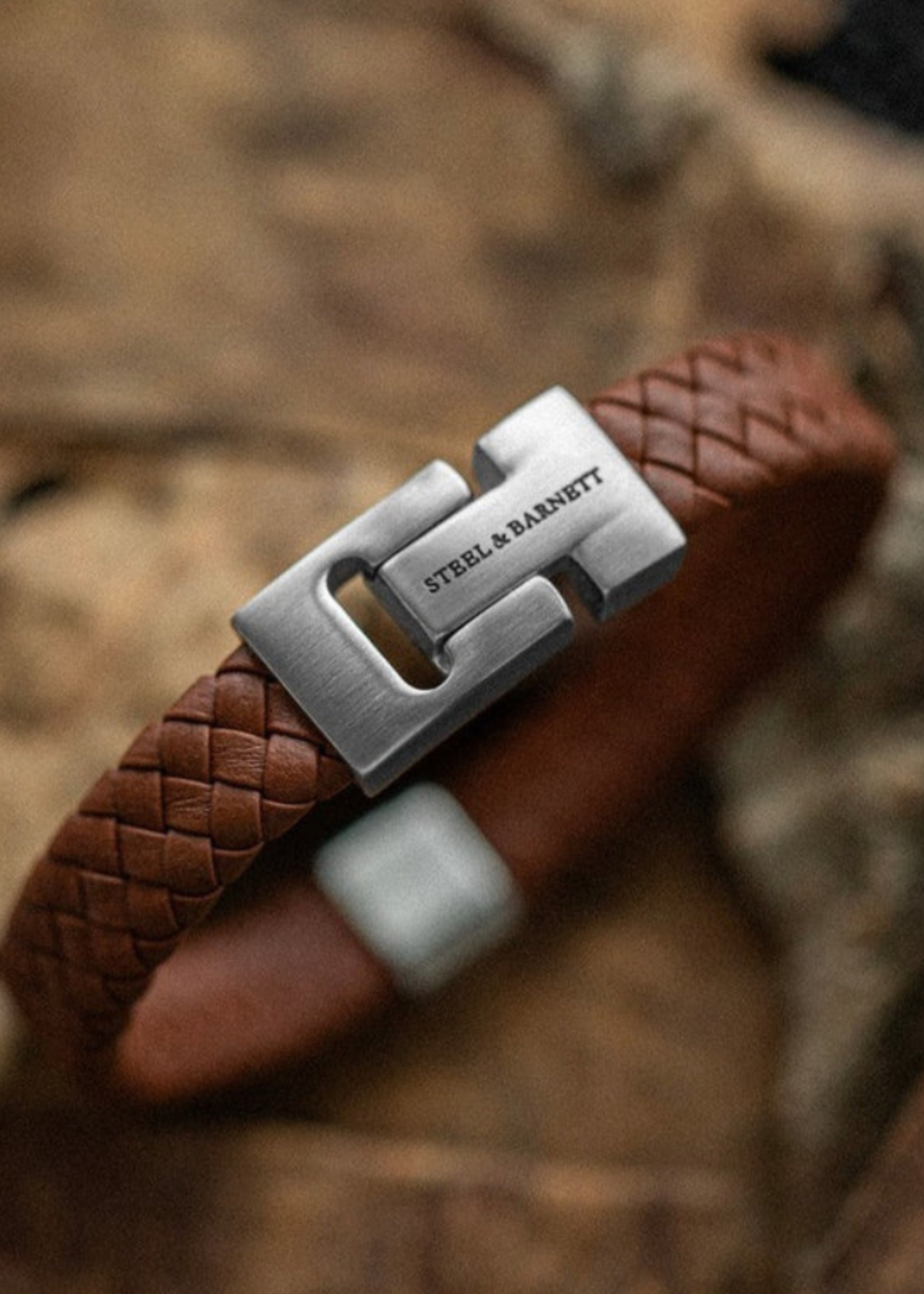 STEEL & BARNETT Leather Bracelet HARRISON - Peanut