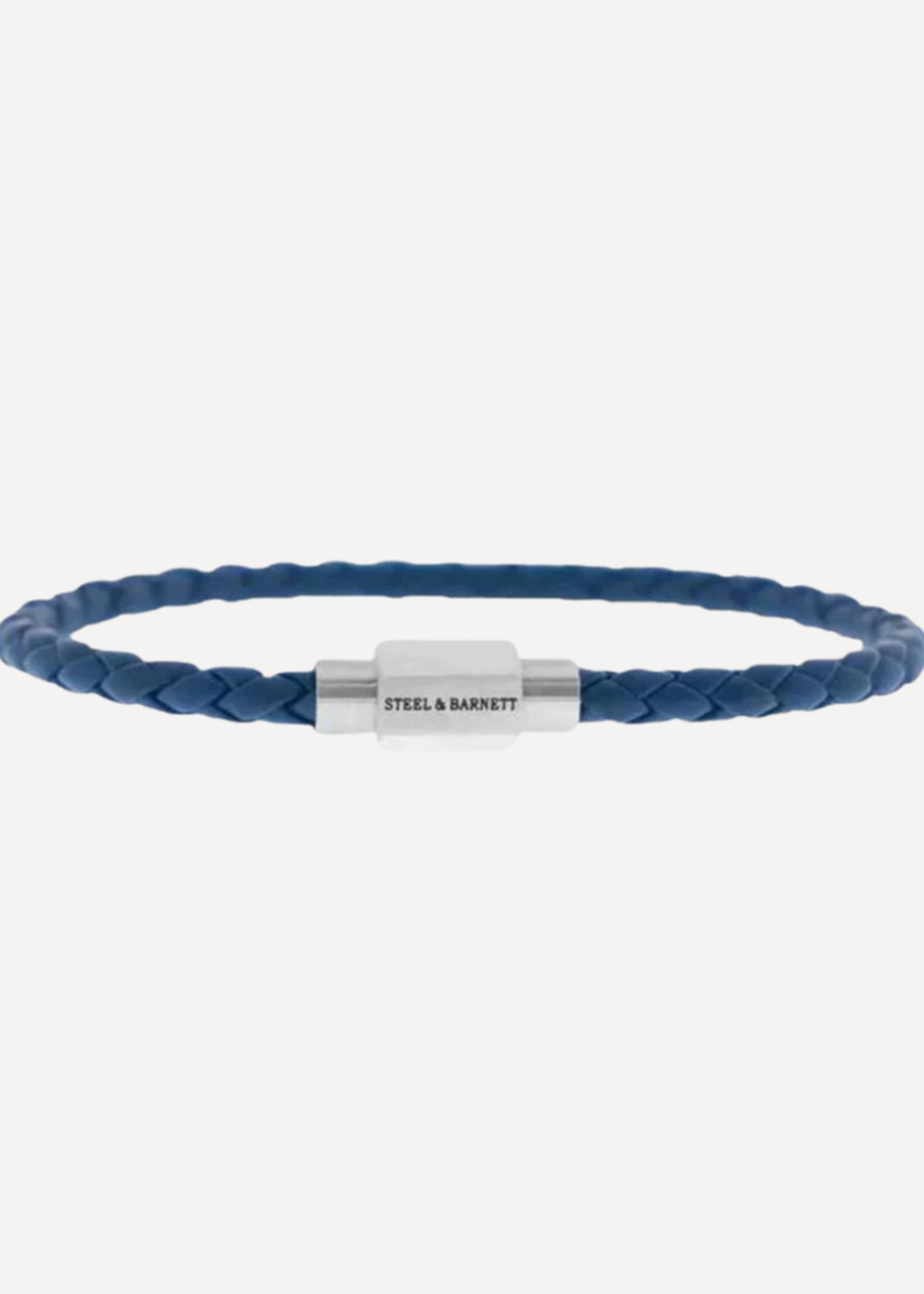 STEEL & BARNETT Leather Bracelet LUKE LANDON - Jeans Blue