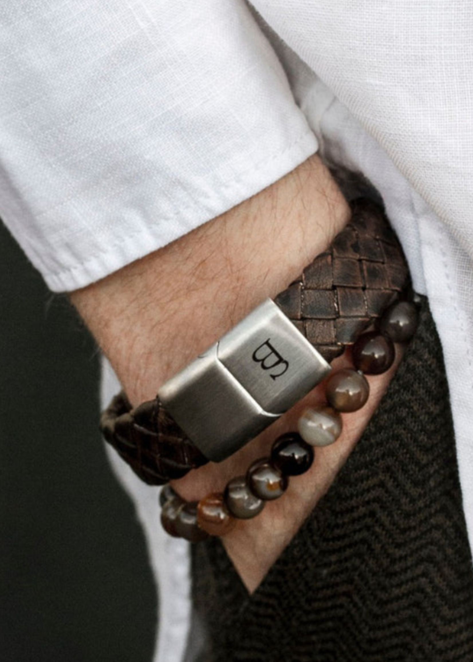 STEEL & BARNETT Bracelet en cuir PRESTON - Vintage Brown