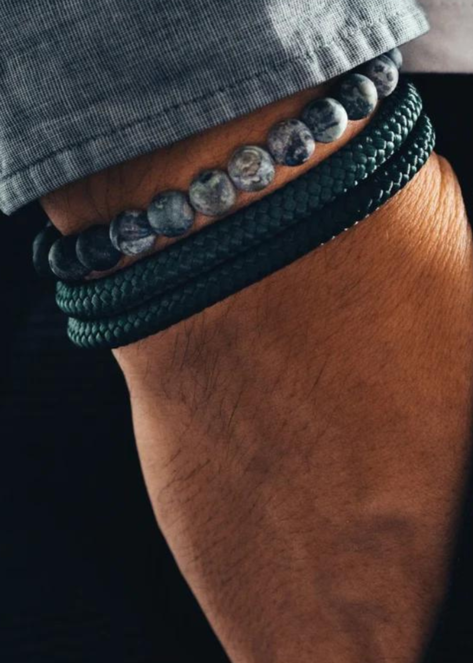 STEEL & BARNETT Bracelet en corde LAKE - Dark Green