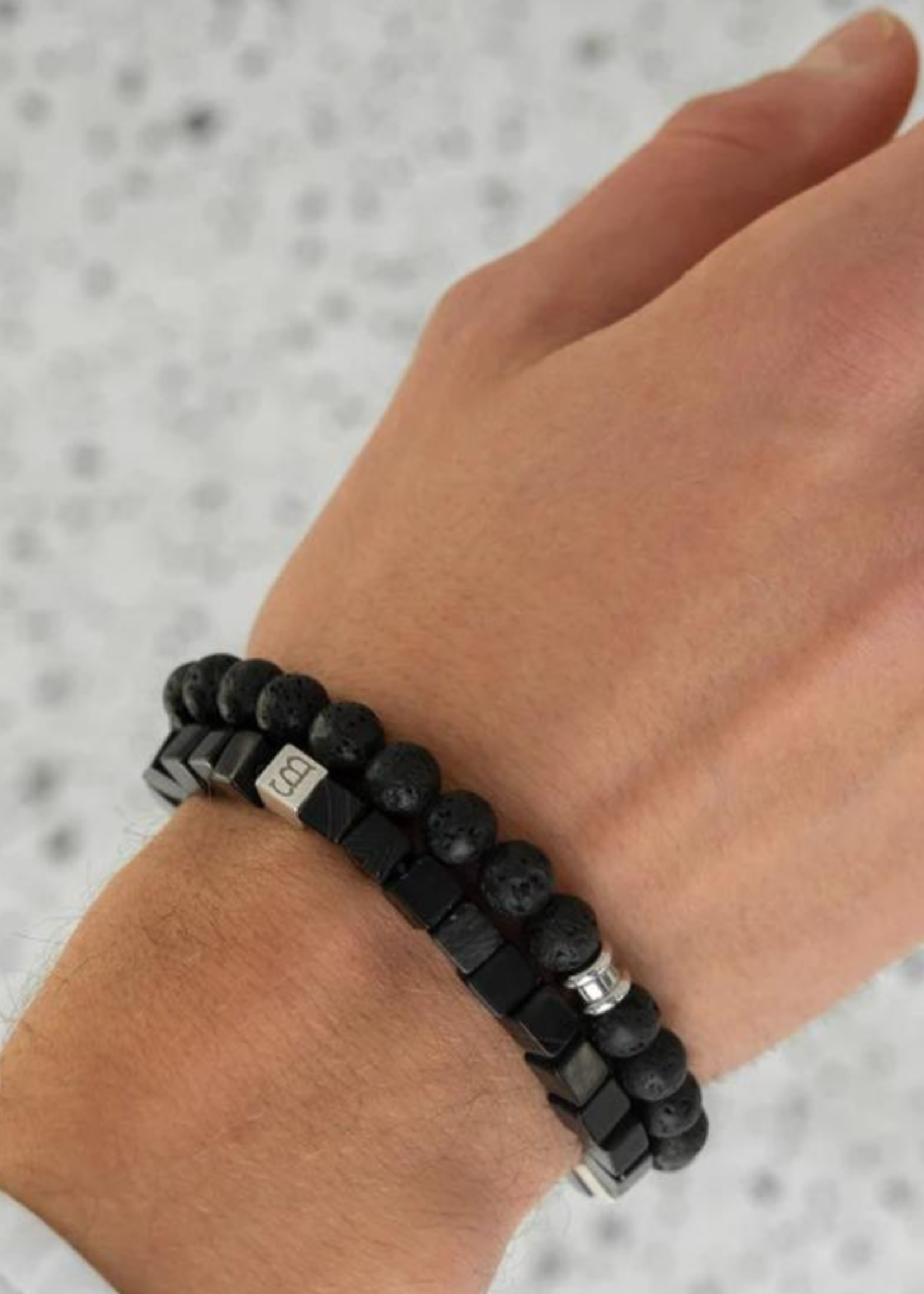 STEEL & BARNETT Bracelet en pierres MEMPHIS - Matt Black