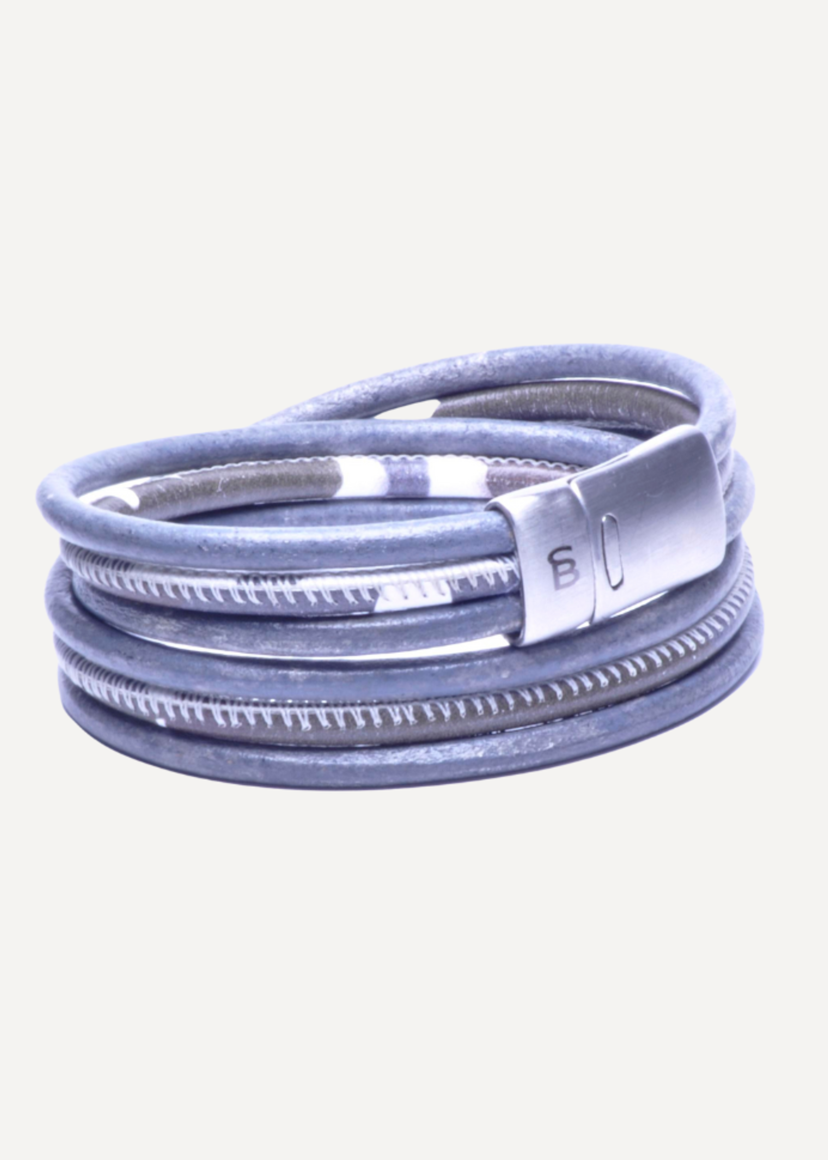 STEEL & BARNETT Bracelet en cuir BONACCI - Grey