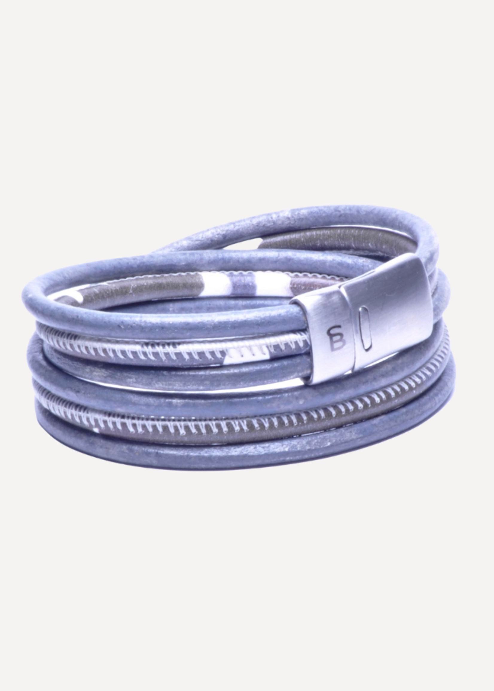 STEEL & BARNETT Leather Bracelet BONACCI - Grey