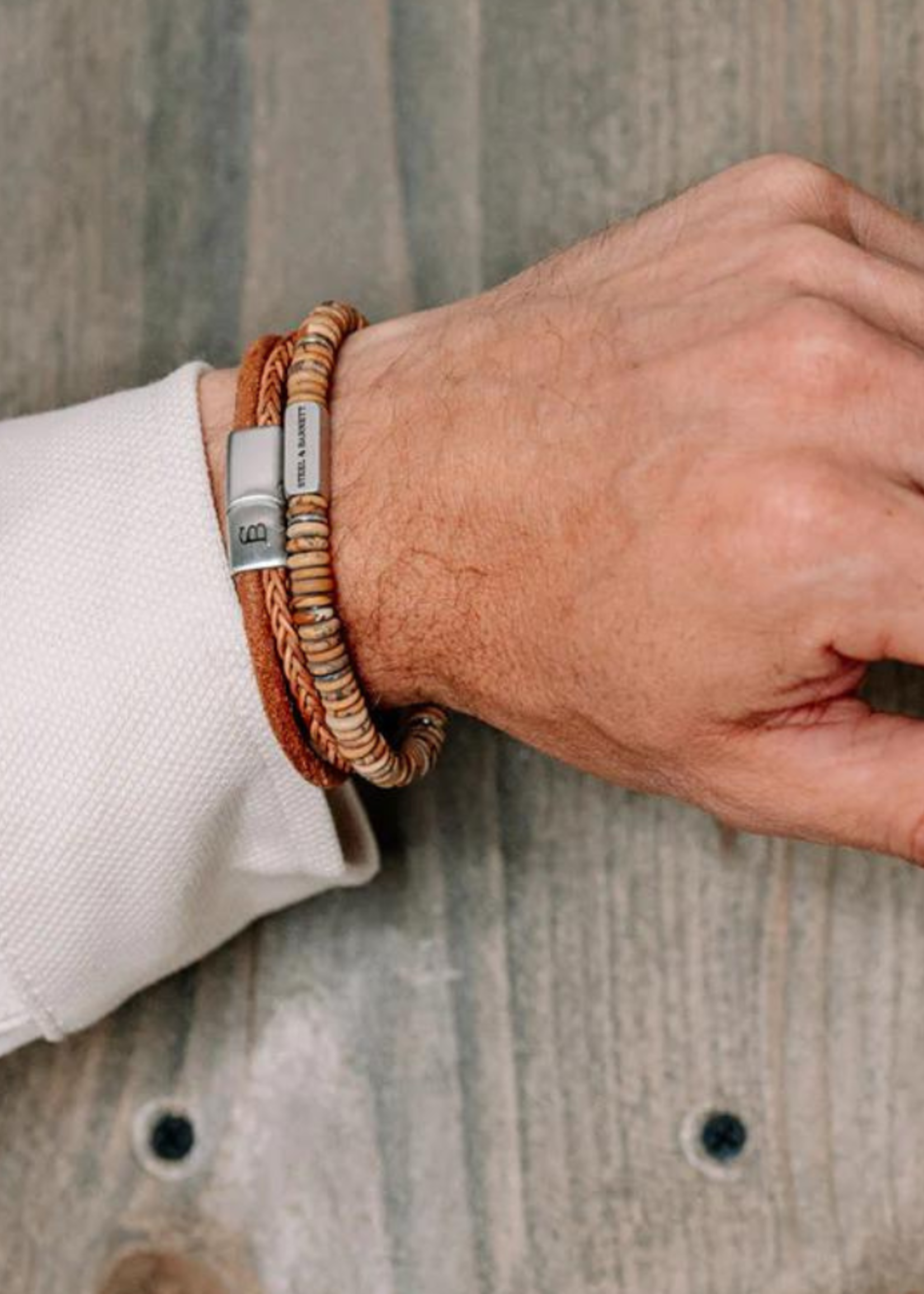 STEEL & BARNETT Stones Bracelet TWO TONE - Matt Wood