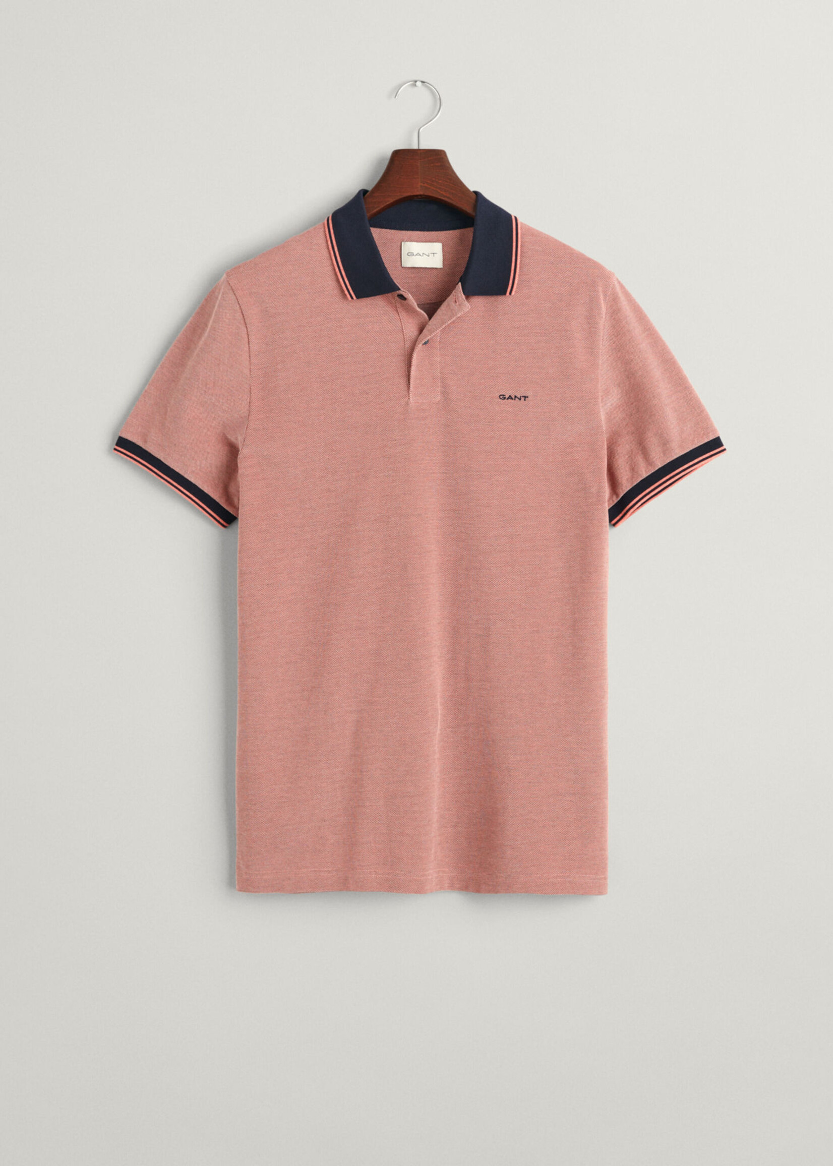 GANT 4-Color Oxford Piqué Polo Shirt - Sunset Pink