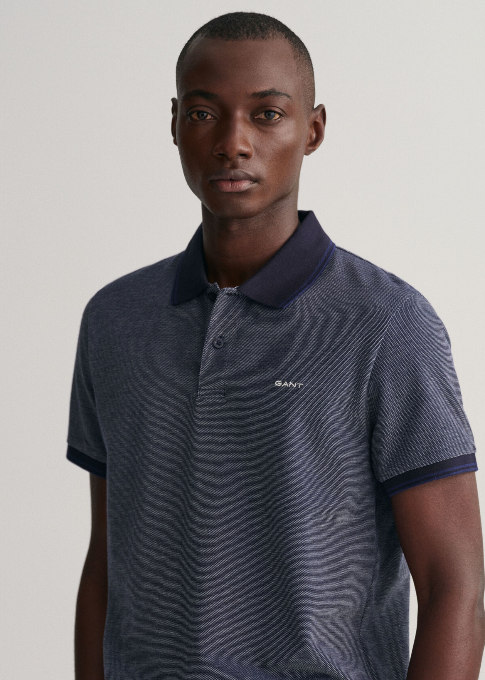 GANT 4-Color Oxford Piqué Polo Shirt - Persian Blue