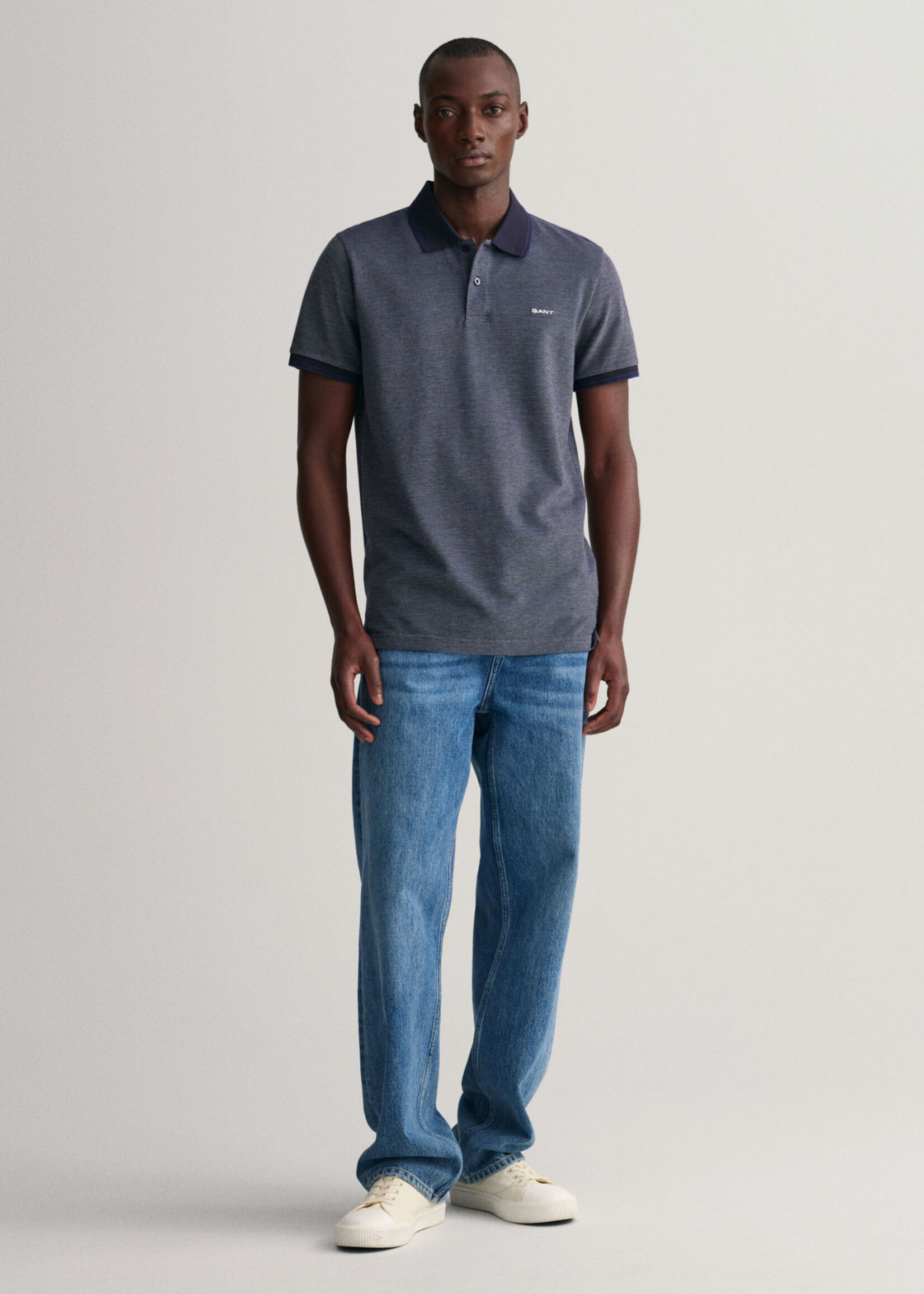 GANT Polo en coton Oxford piqué quadricolore - Persian Blue