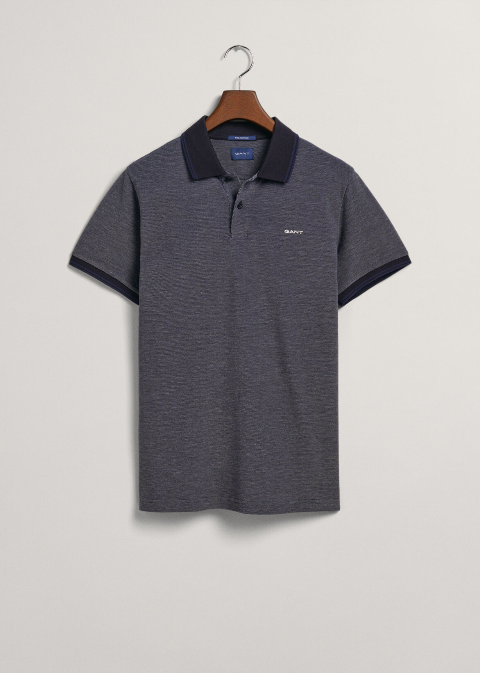 GANT 4-kleurig Oxford piqué poloshirt - Persian Blue