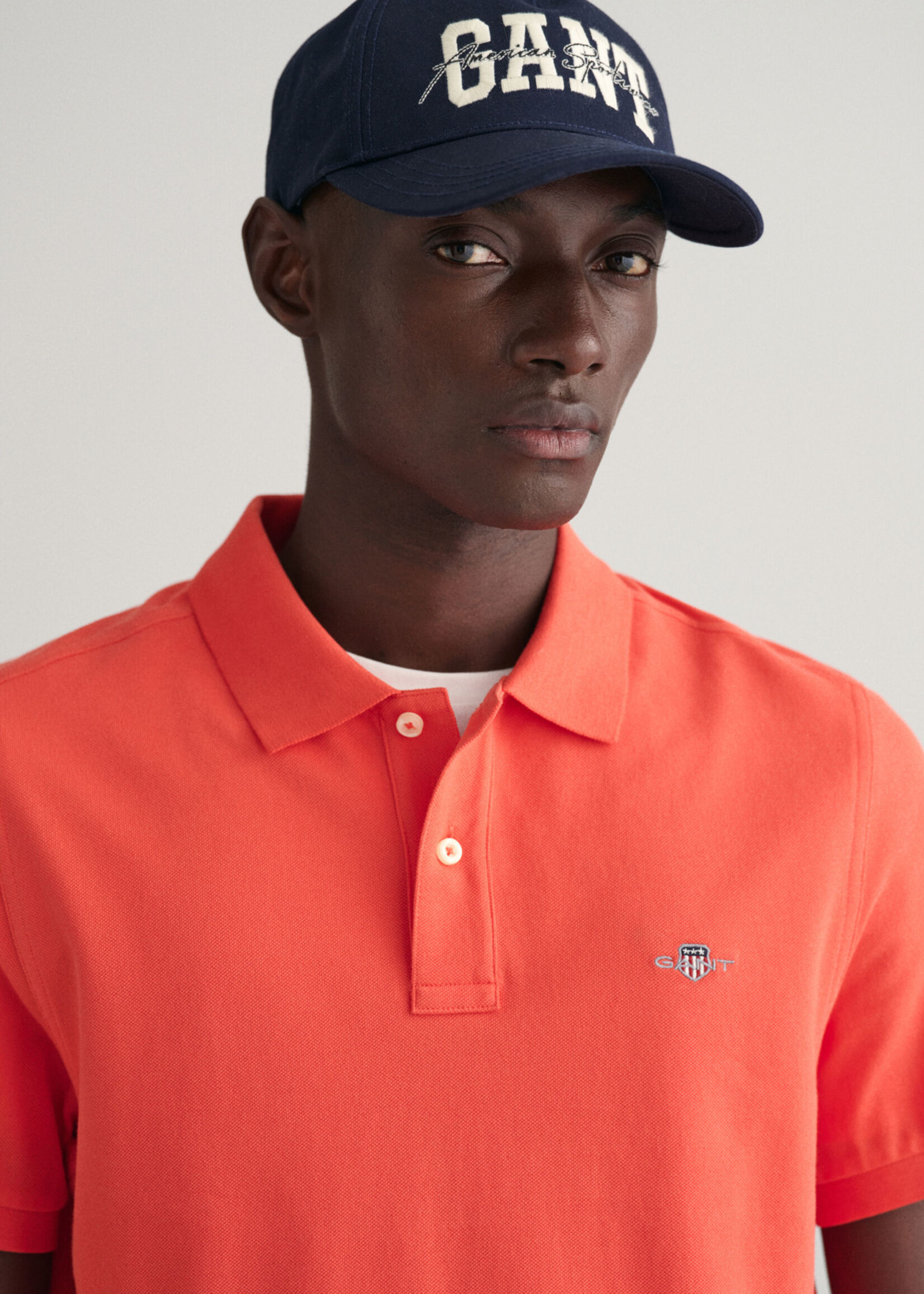 GANT Regular Fit Shield Piqué Polo Shirt - Burnt Orange