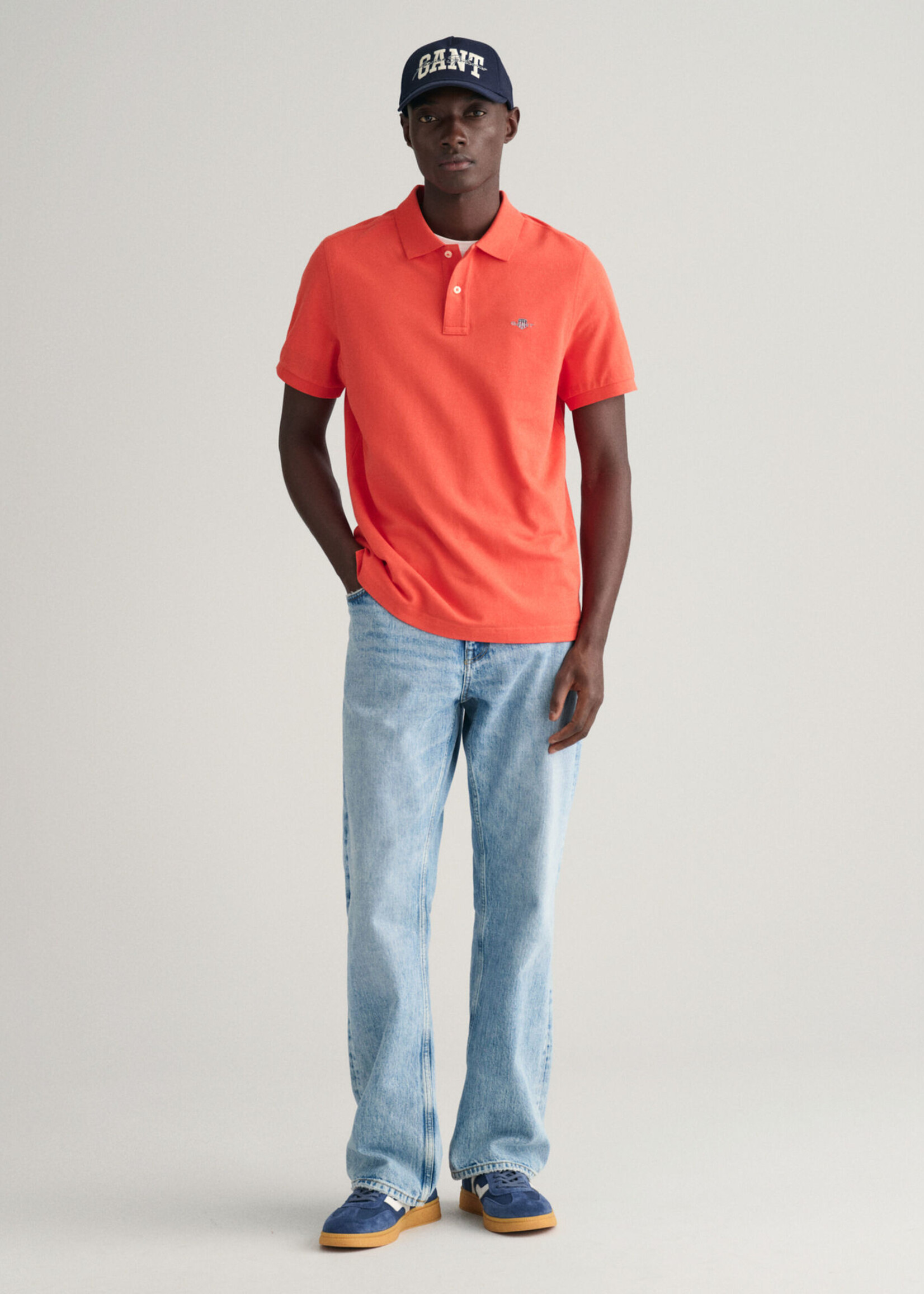 GANT Regular Fit Shield Piqué Polo Shirt - Burnt Orange