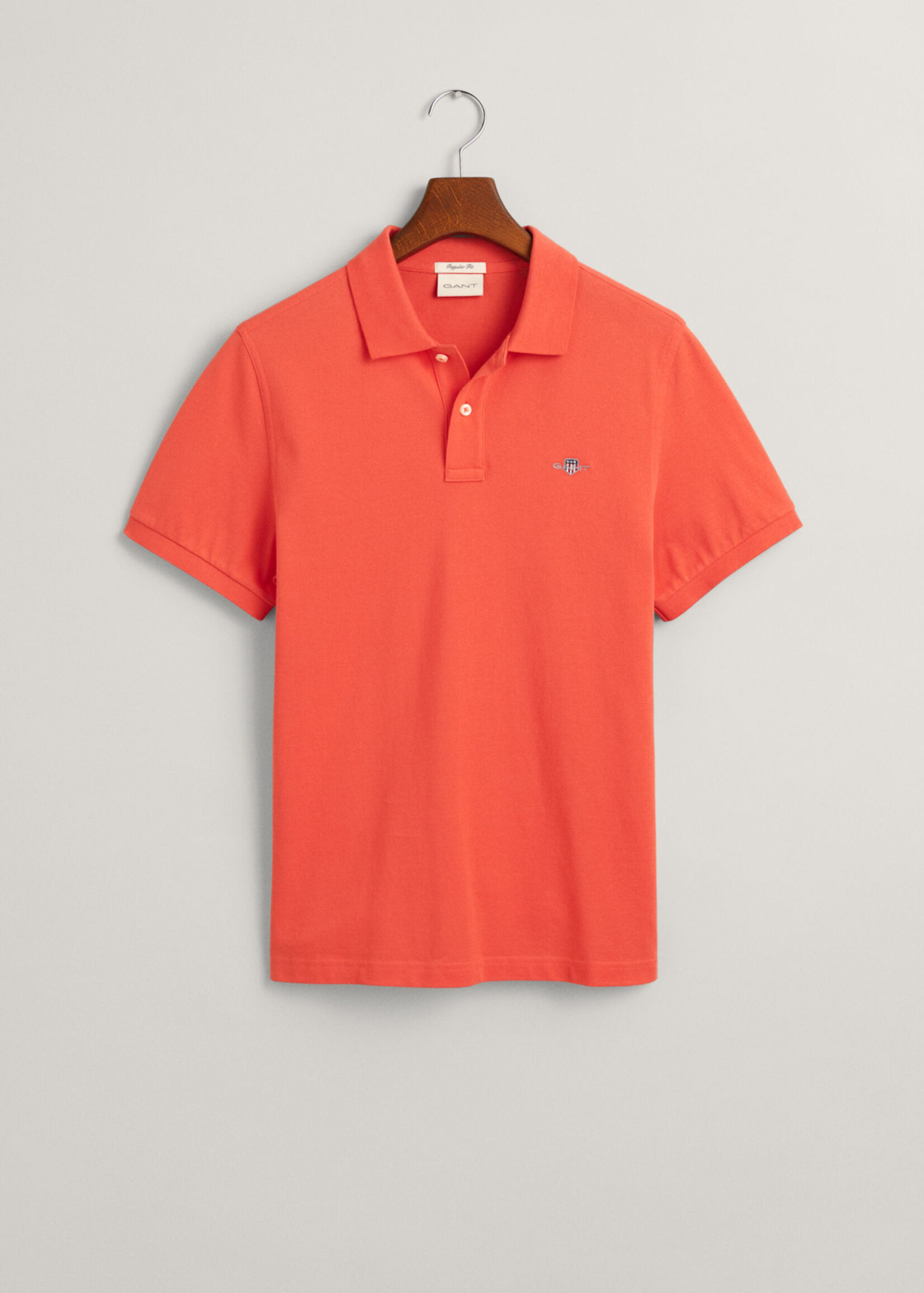 GANT Regular Fit Shield Piqué Polo Shirt - Burnt Orange