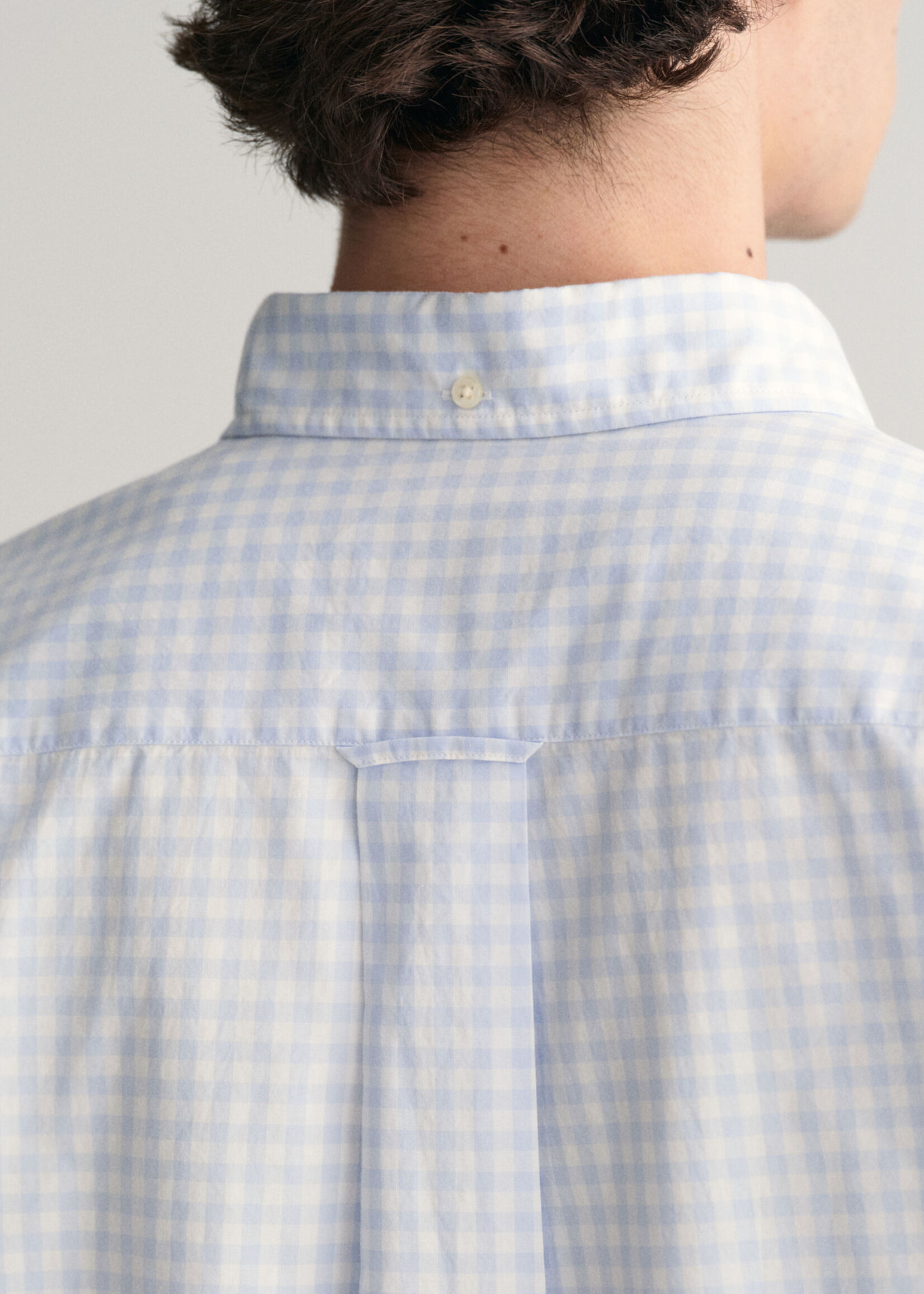 GANT Chemise regular fit en popeline à manches courtes Gingham - Light Blue