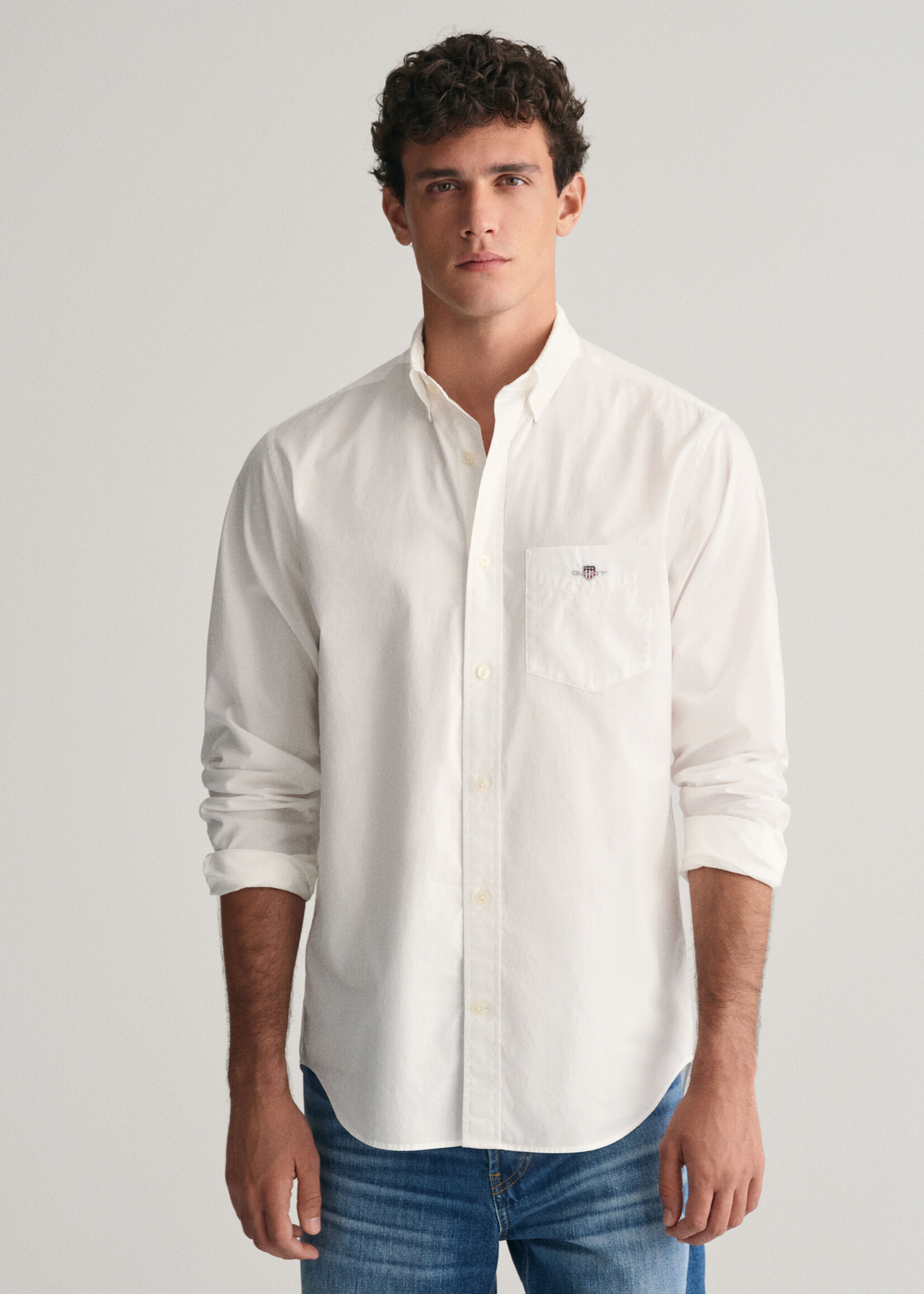 GANT Chemise regular fit en popeline - White