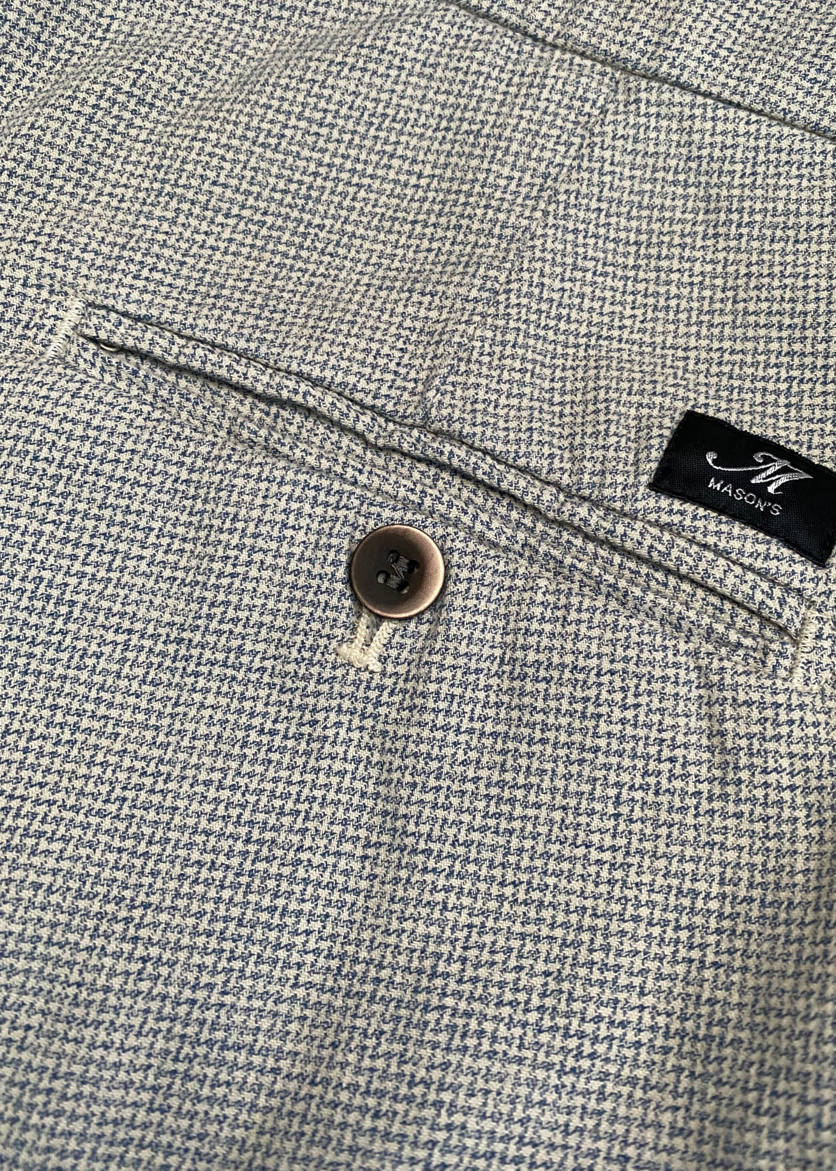 MASON'S Torino Style men's chino pants in cotton with micro print slim - Beige