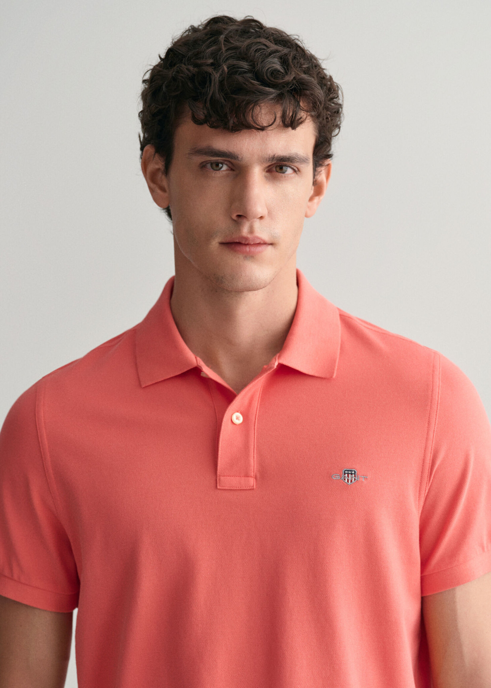 GANT Regular Fit Shield Piqué Polo Shirt - Sunset Pink