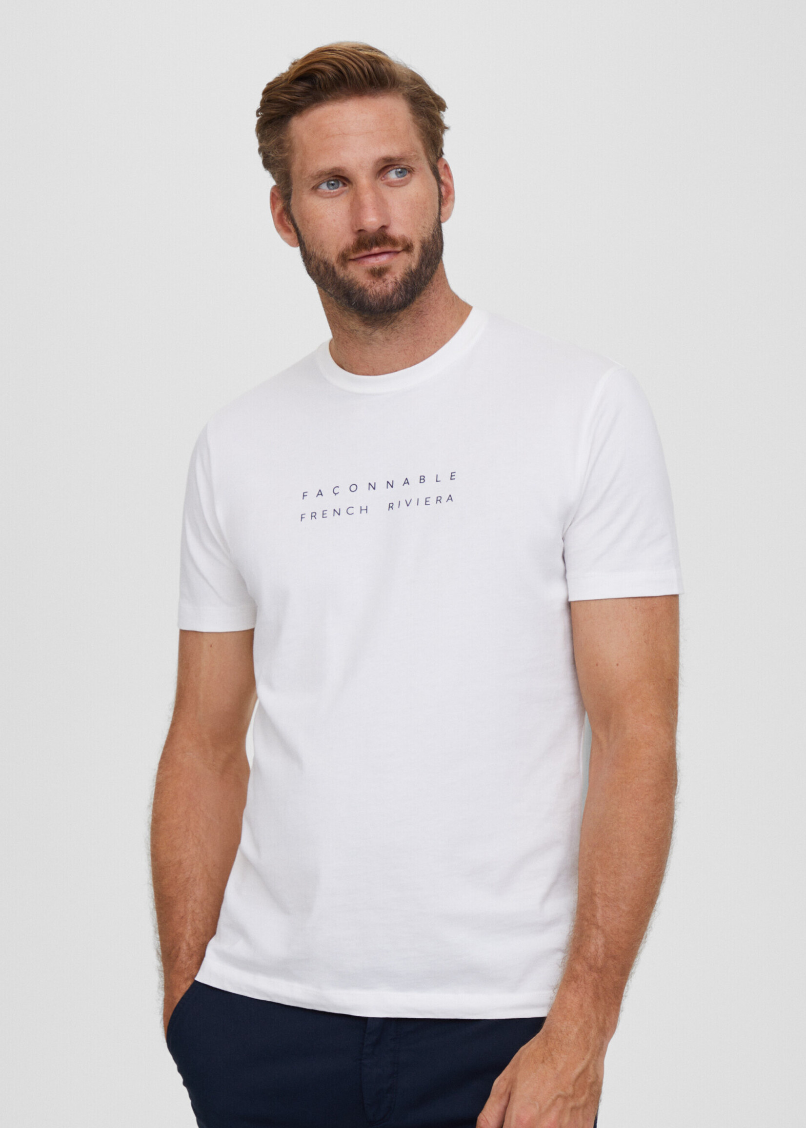 FAÇONNABLE T-shirt classique coupe club - Blanc